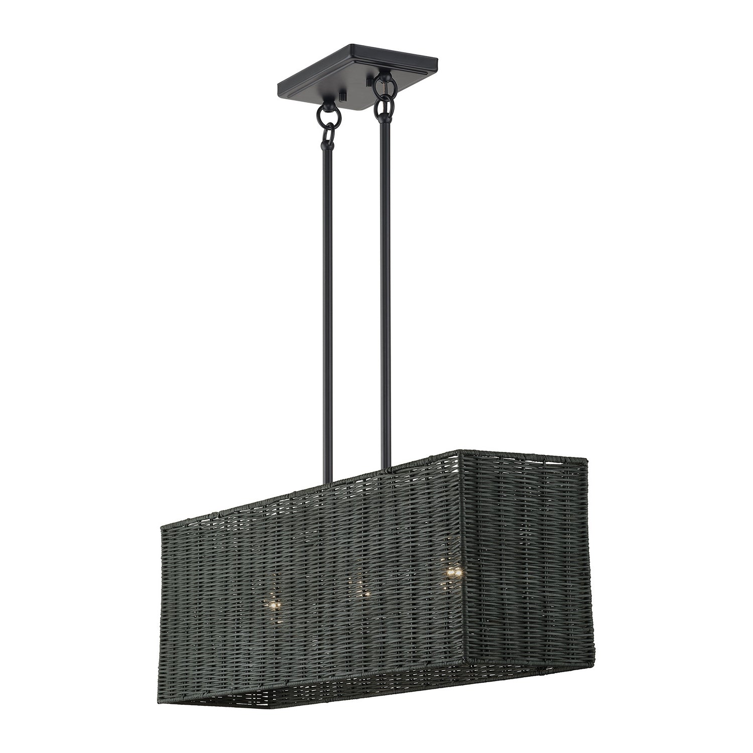 Livex Lighting - 60552-04 - Three Light Linear Chandelier - Weavington - Black