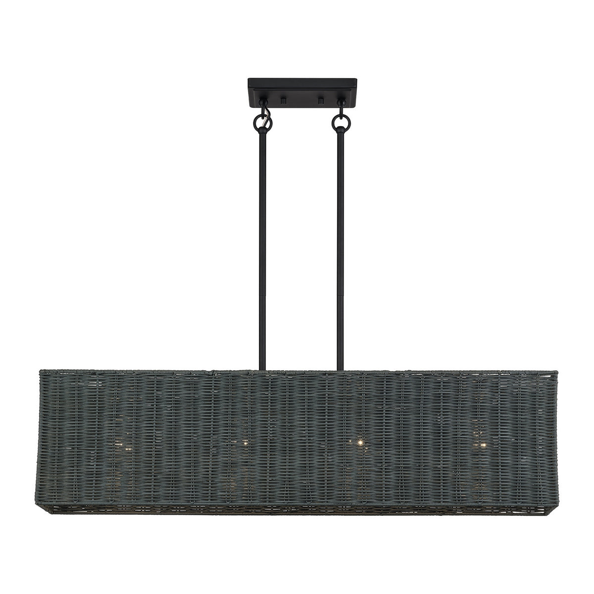Livex Lighting - 60553-04 - Four Light Linear Chandelier - Weavington - Black
