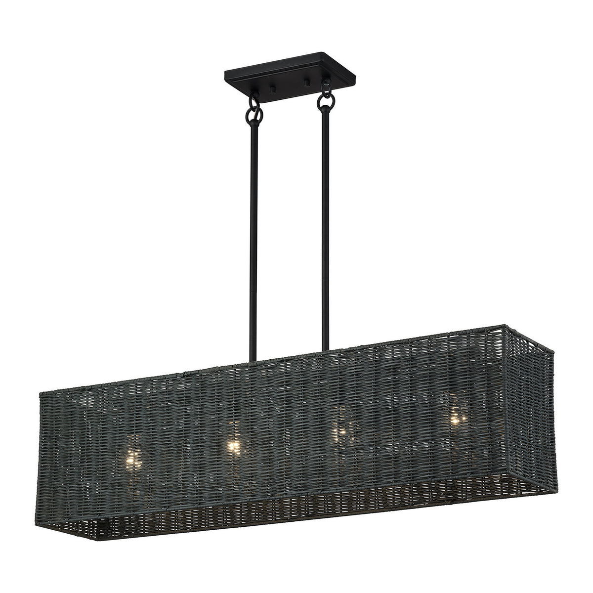 Livex Lighting - 60553-04 - Four Light Linear Chandelier - Weavington - Black