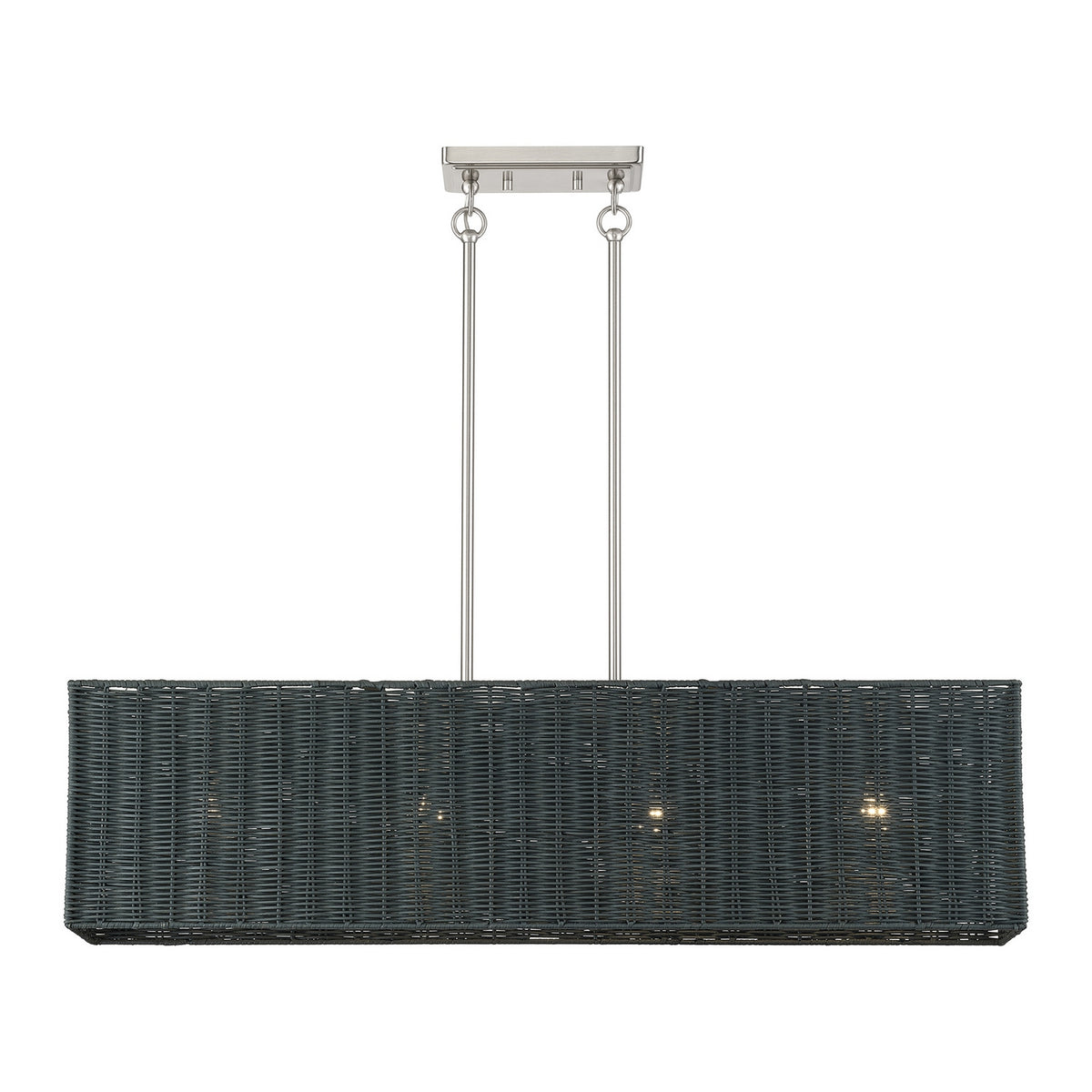 Livex Lighting - 60553-91 - Four Light Linear Chandelier - Weavington - Brushed Nickel