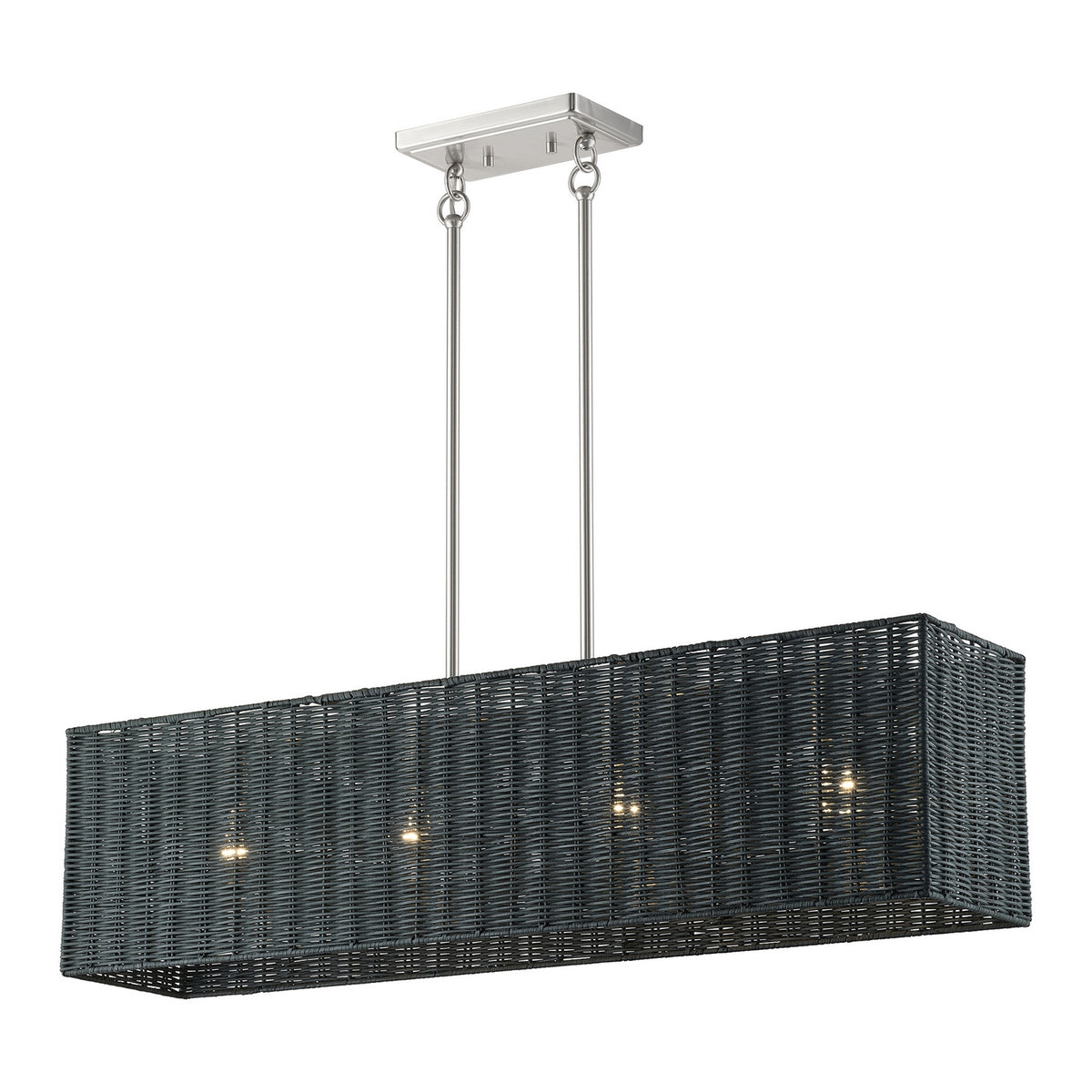 Livex Lighting - 60553-91 - Four Light Linear Chandelier - Weavington - Brushed Nickel