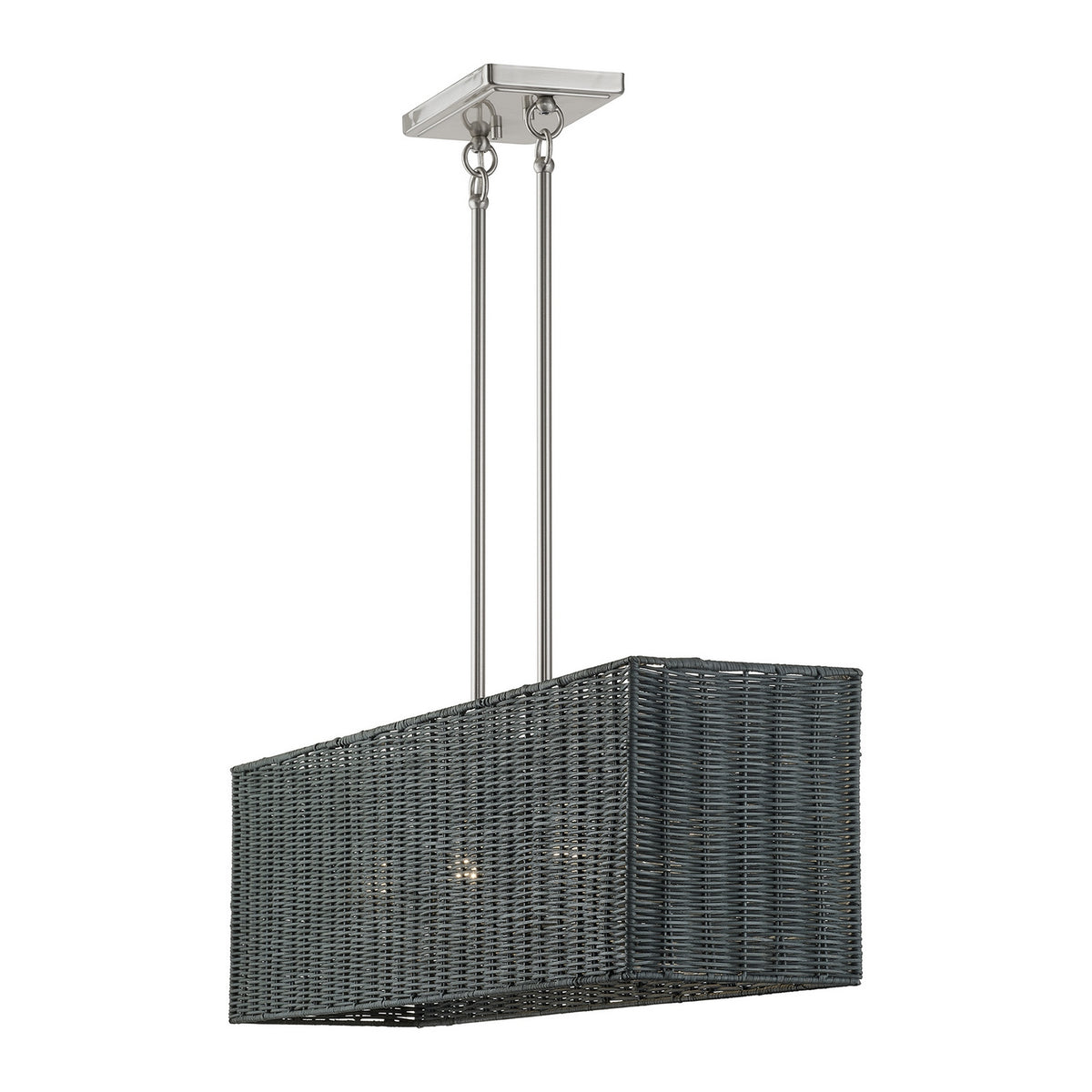 Livex Lighting - 60553-91 - Four Light Linear Chandelier - Weavington - Brushed Nickel