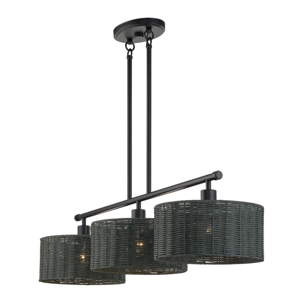 Livex Lighting - 60554-04 - Three Light Linear Chandelier - Weavington - Black