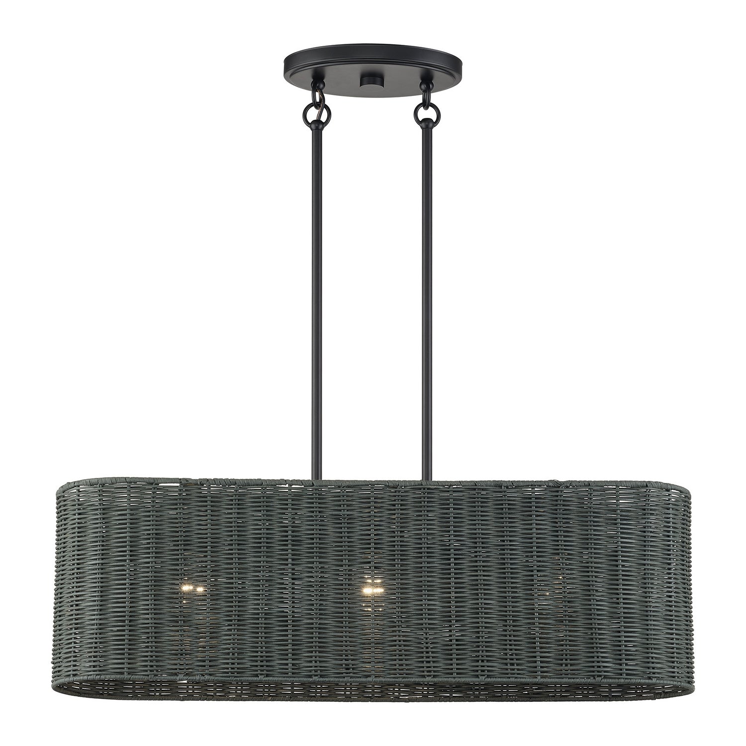 Livex Lighting - 60555-04 - Three Light Linear Chandelier - Weavington - Black