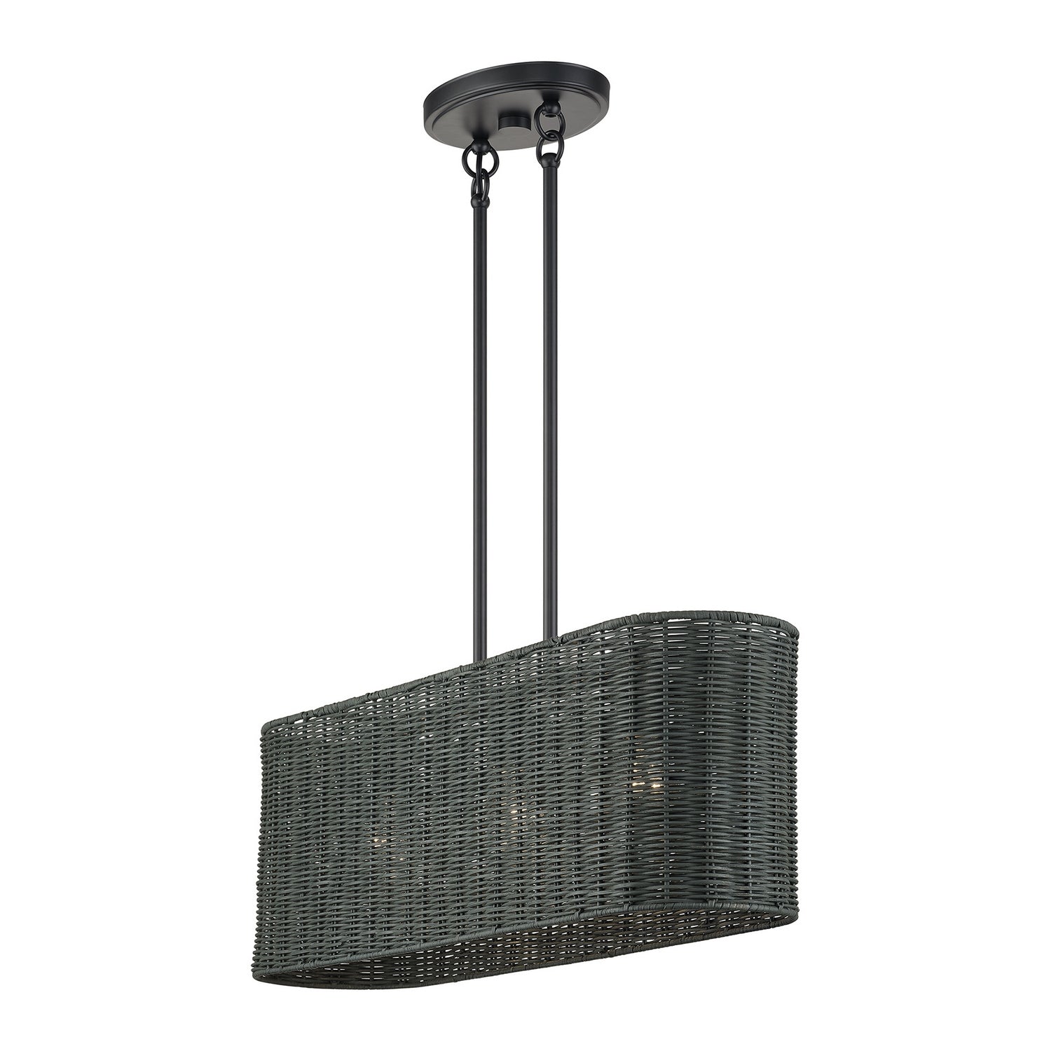 Livex Lighting - 60555-04 - Three Light Linear Chandelier - Weavington - Black