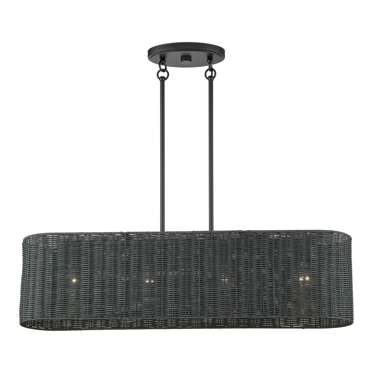 Livex Lighting - 60556-04 - Four Light Linear Chandelier - Weavington - Black