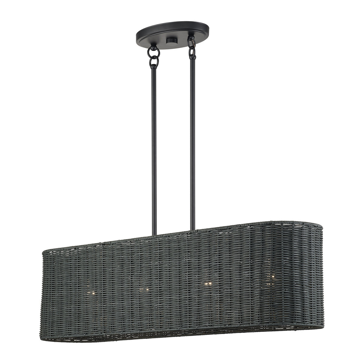 Livex Lighting - 60556-04 - Four Light Linear Chandelier - Weavington - Black