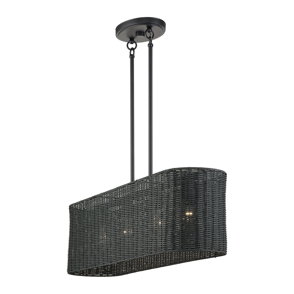 Livex Lighting - 60556-04 - Four Light Linear Chandelier - Weavington - Black