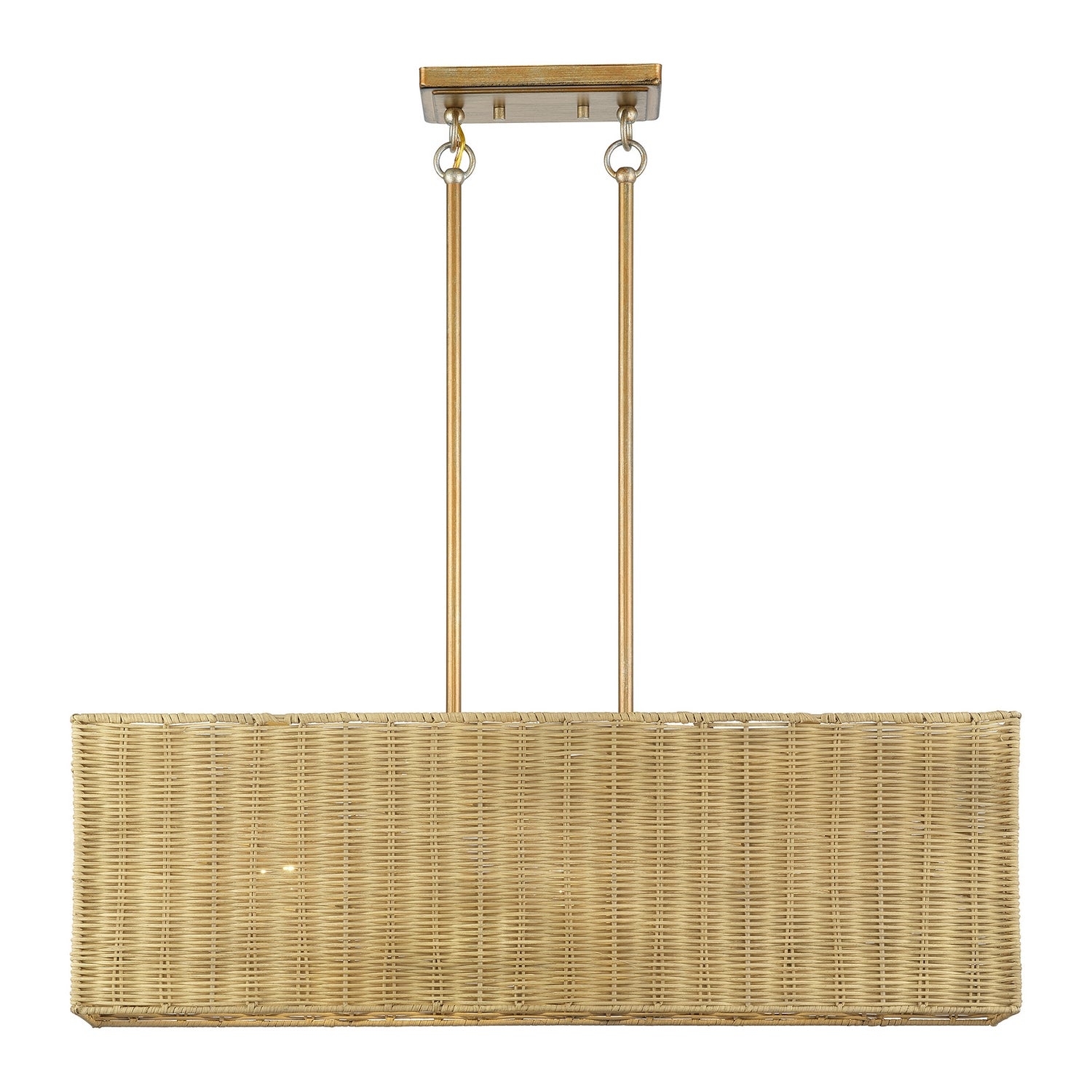 Livex Lighting - 60582-48 - Three Light Linear Chandelier - Weavington - Antique Gold Leaf