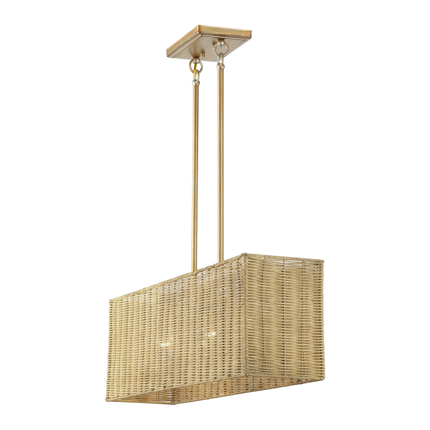 Livex Lighting - 60582-48 - Three Light Linear Chandelier - Weavington - Antique Gold Leaf