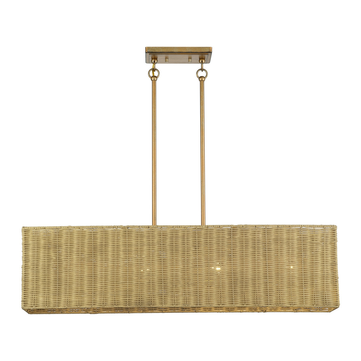 Livex Lighting - 60583-48 - Four Light Linear Chandelier - Weavington - Antique Gold Leaf