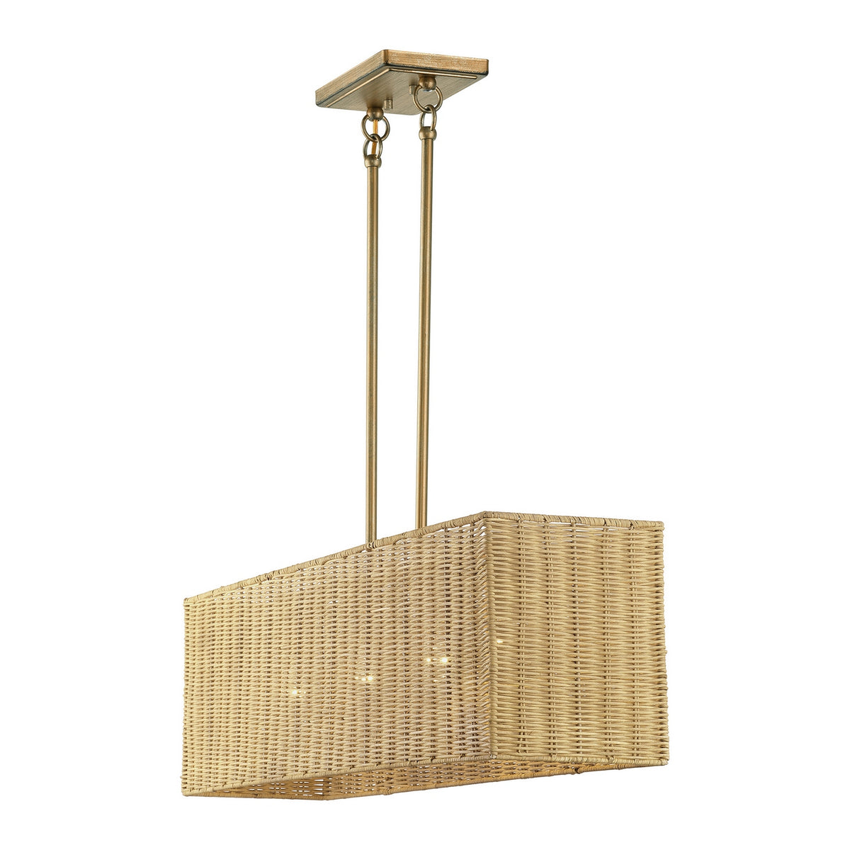 Livex Lighting - 60583-48 - Four Light Linear Chandelier - Weavington - Antique Gold Leaf