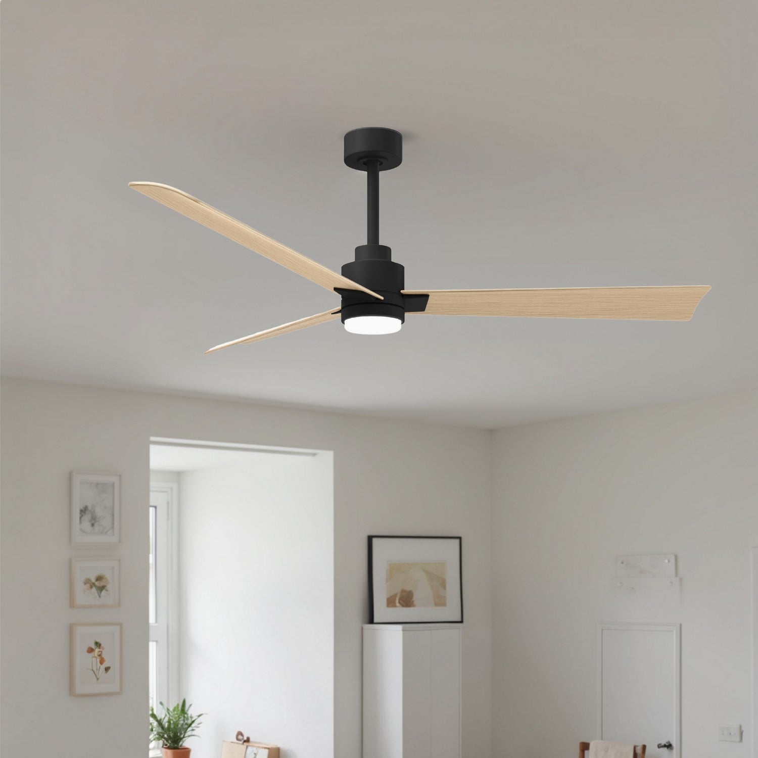 Matthews Fan Company - AKLK-BK-LM-56 - 56" Ceiling Fan - Alessandra - LK - Matte Black