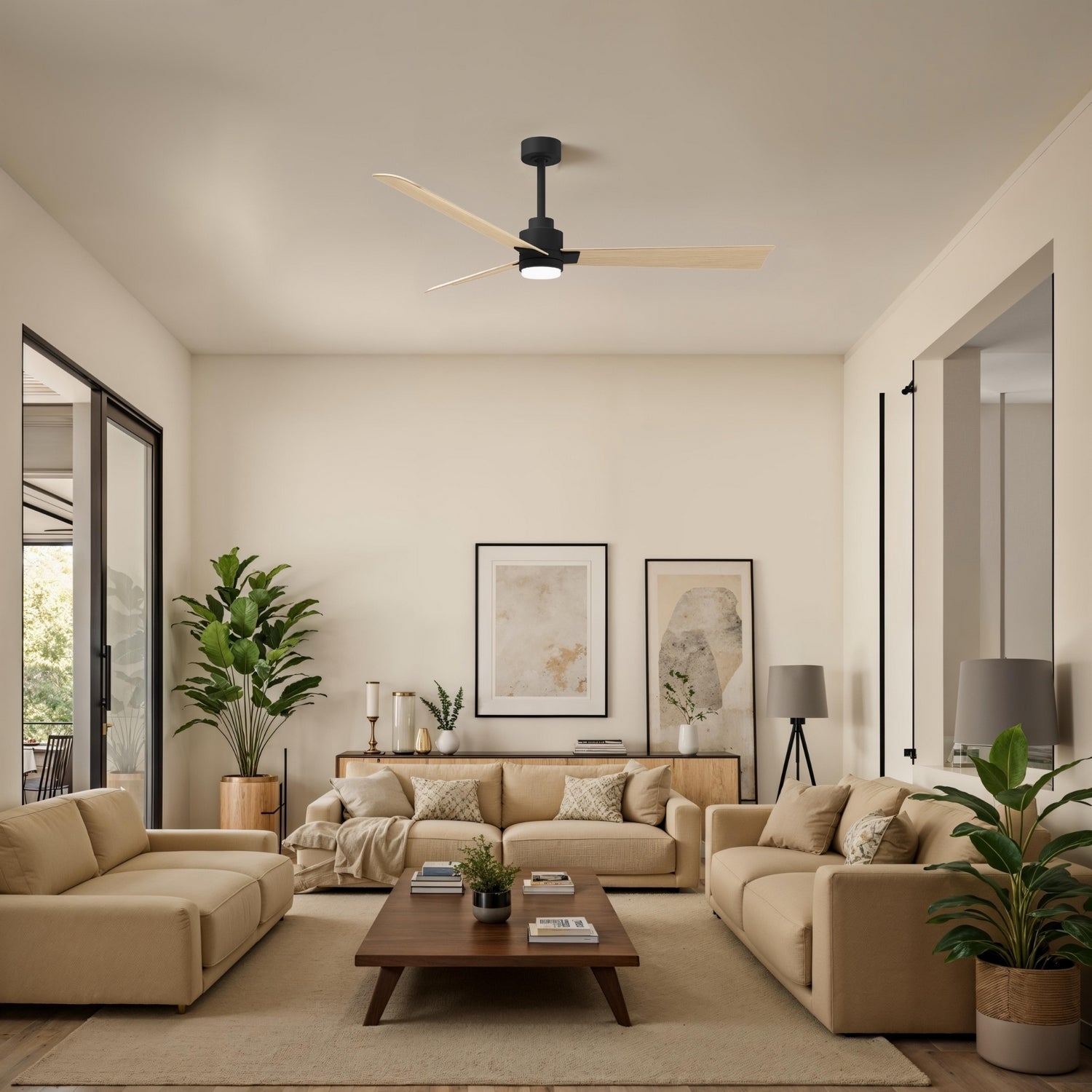 Matthews Fan Company - AKLK-BK-LM-56 - 56" Ceiling Fan - Alessandra - LK - Matte Black