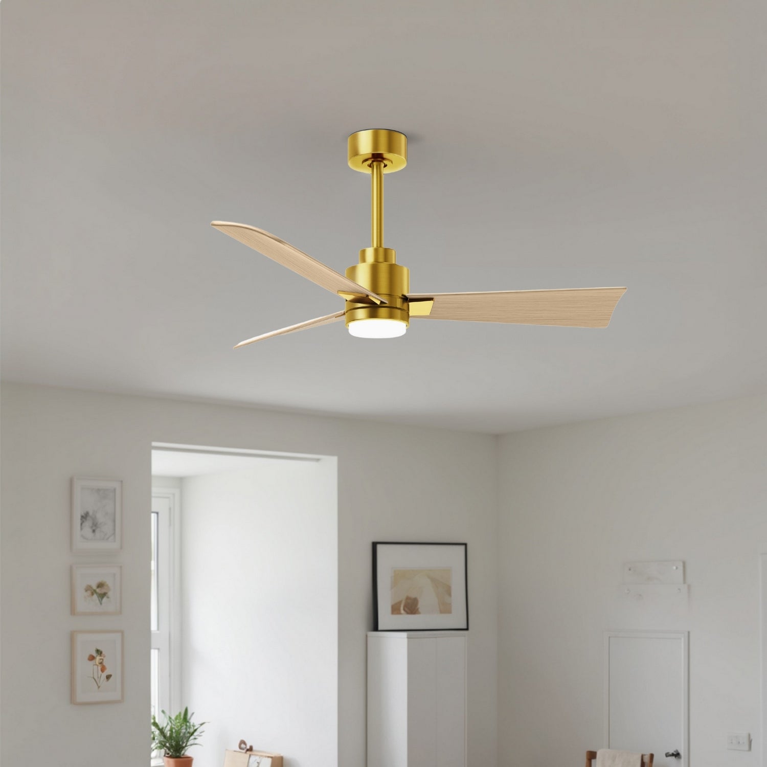 Matthews Fan Company - AKLK-BRBR-LM-42 - 42" Ceiling Fan - Alessandra - LK - Brushed Brass