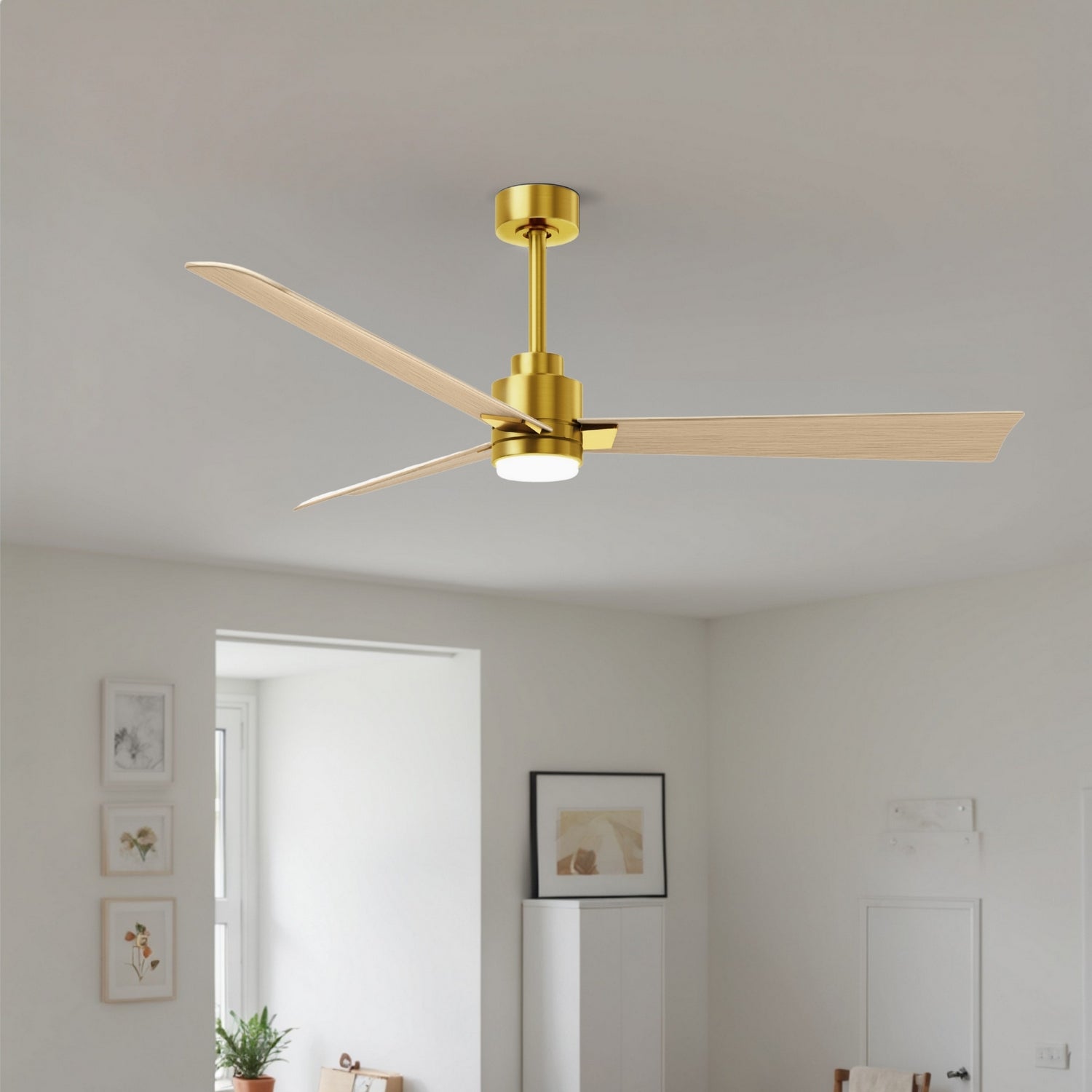Matthews Fan Company - AKLK-BRBR-LM-56 - 56" Ceiling Fan - Alessandra - LK - Brushed Brass