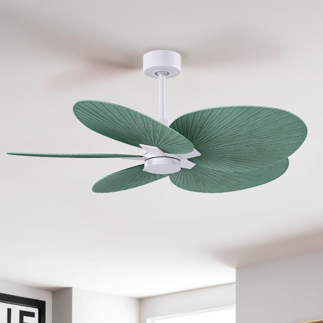Matthews Fan Company - AKTP-MWH-PL - Five Blade Ceiling Fan - Alessandra Tropical - Brushed Nickel