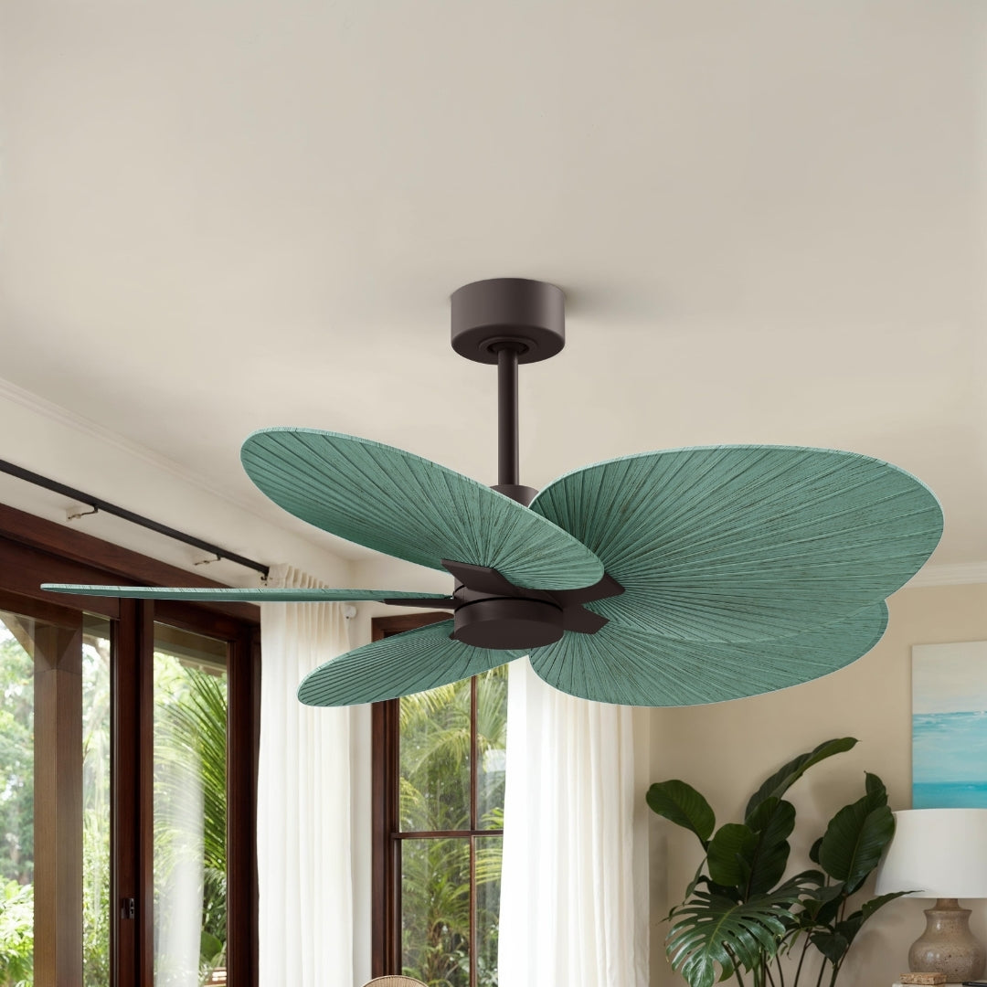 Matthews Fan Company - AKTP-TB-PL - Five Blade Ceiling Fan - Alessandra Tropical - Textured Bronze
