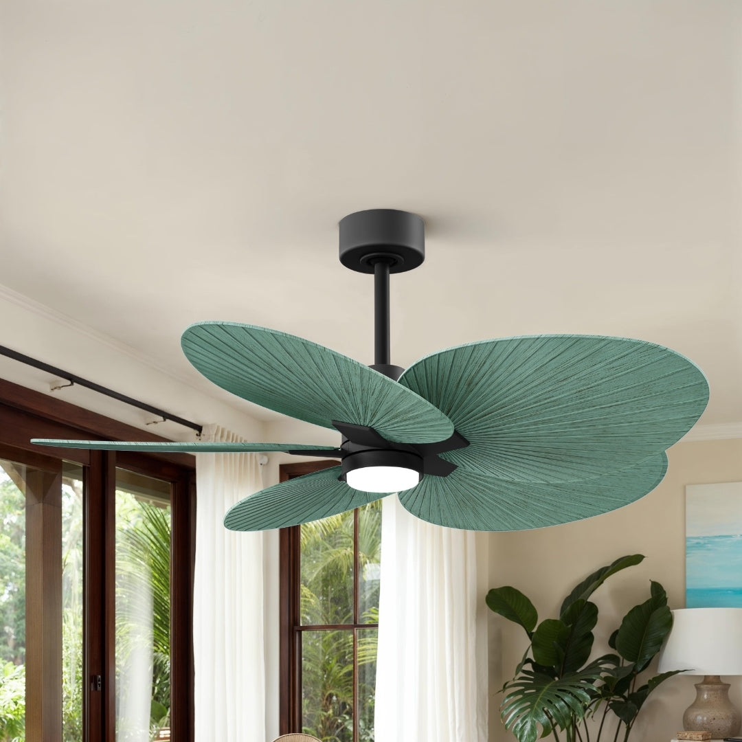 Matthews Fan Company - AKTPLK-BK-PL - Five Blade Ceiling Fan - Alessandra Tropical - LK - Matte Black