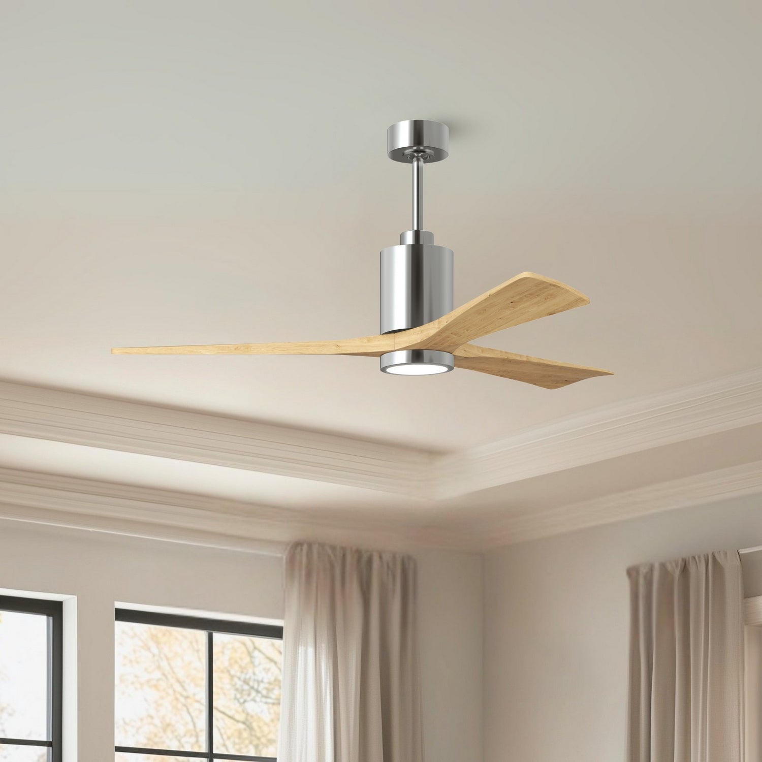 Matthews Fan Company - PA3-CR-LM-60 - 60" Ceiling Fan - Patricia-3 - Polished Chrome