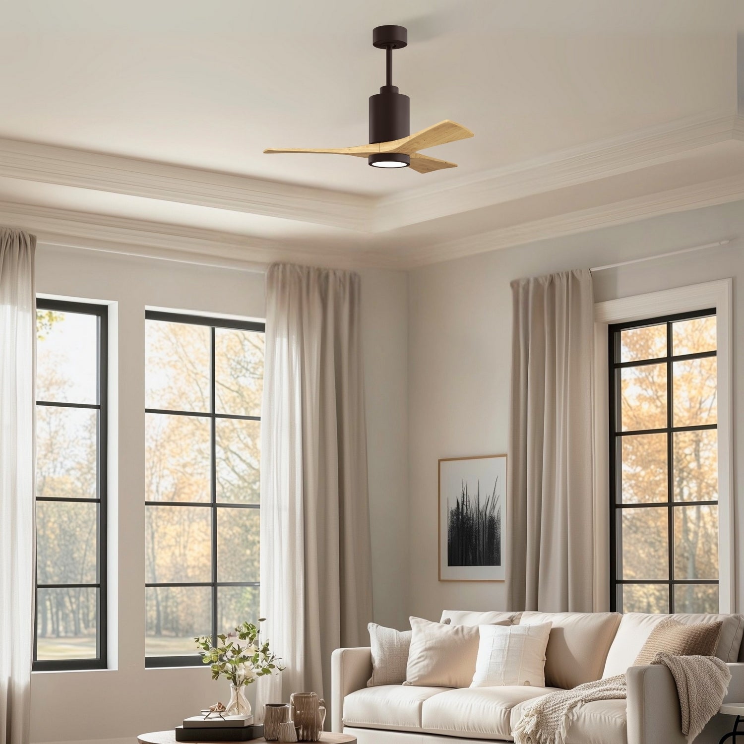 Matthews Fan Company - PA3-TB-LM-42 - 42" Ceiling Fan - Patricia-3 - Textured Bronze