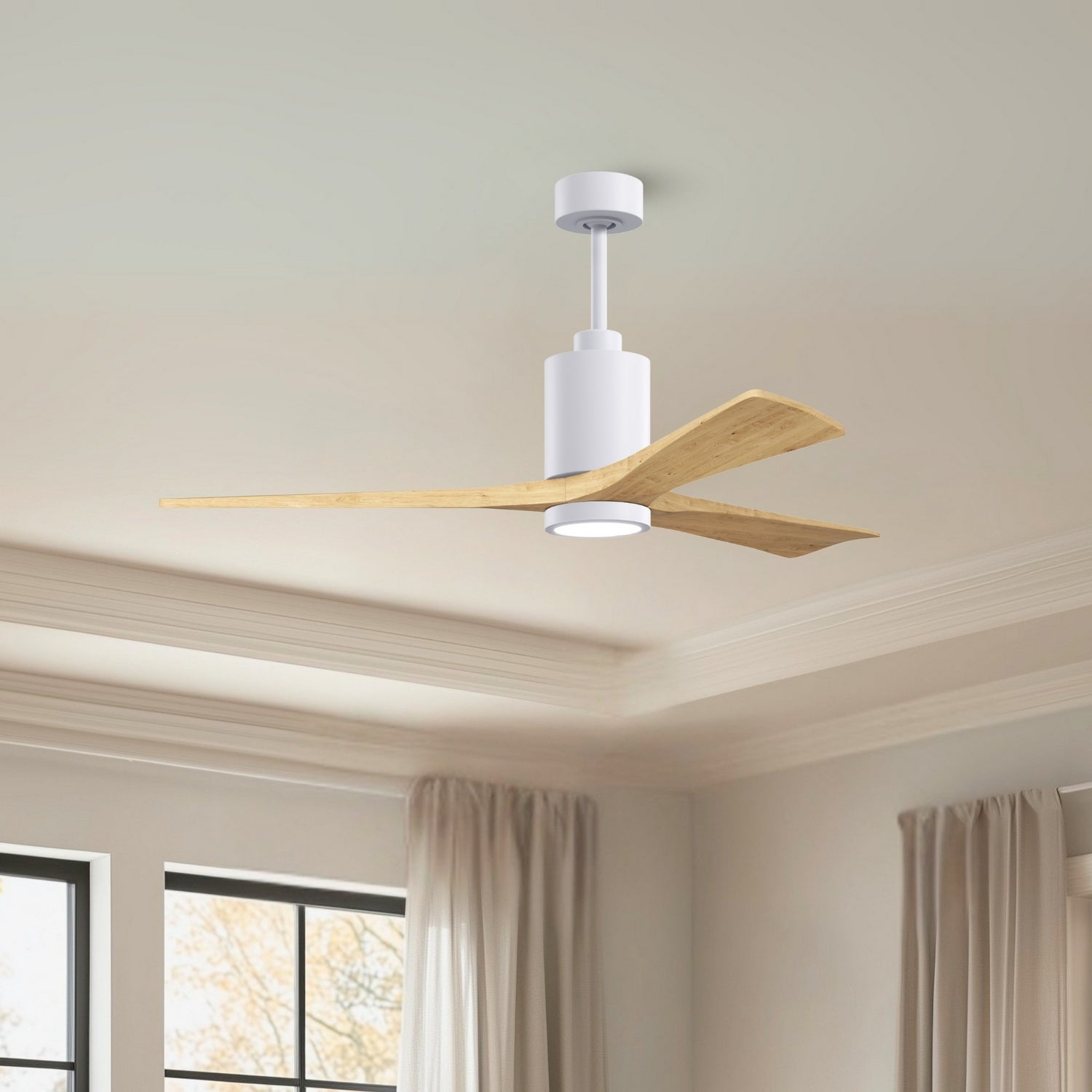 Matthews Fan Company - PA3-WH-LM-60 - 60" Ceiling Fan - Patricia-3 - Gloss White