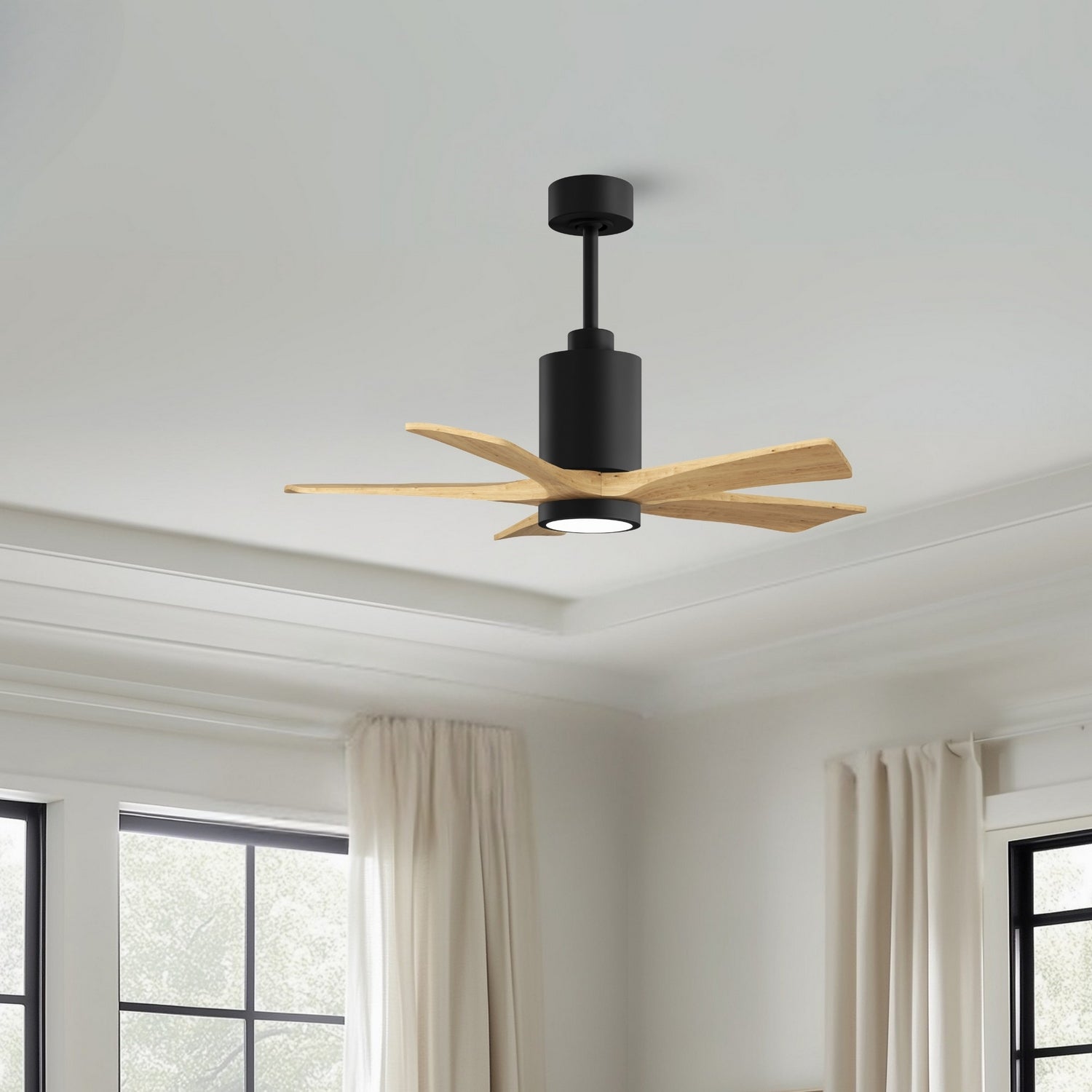 Matthews Fan Company - PA5-BK-LM-42 - 42" Ceiling Fan - Patricia-5 - Matte Black