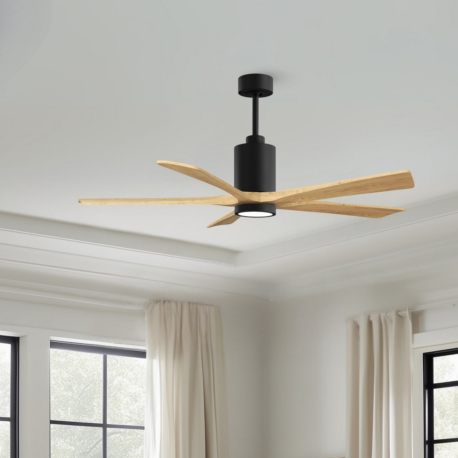 Matthews Fan Company - PA5-BK-LM-60 - 60" Ceiling Fan - Patricia-5 - Matte Black