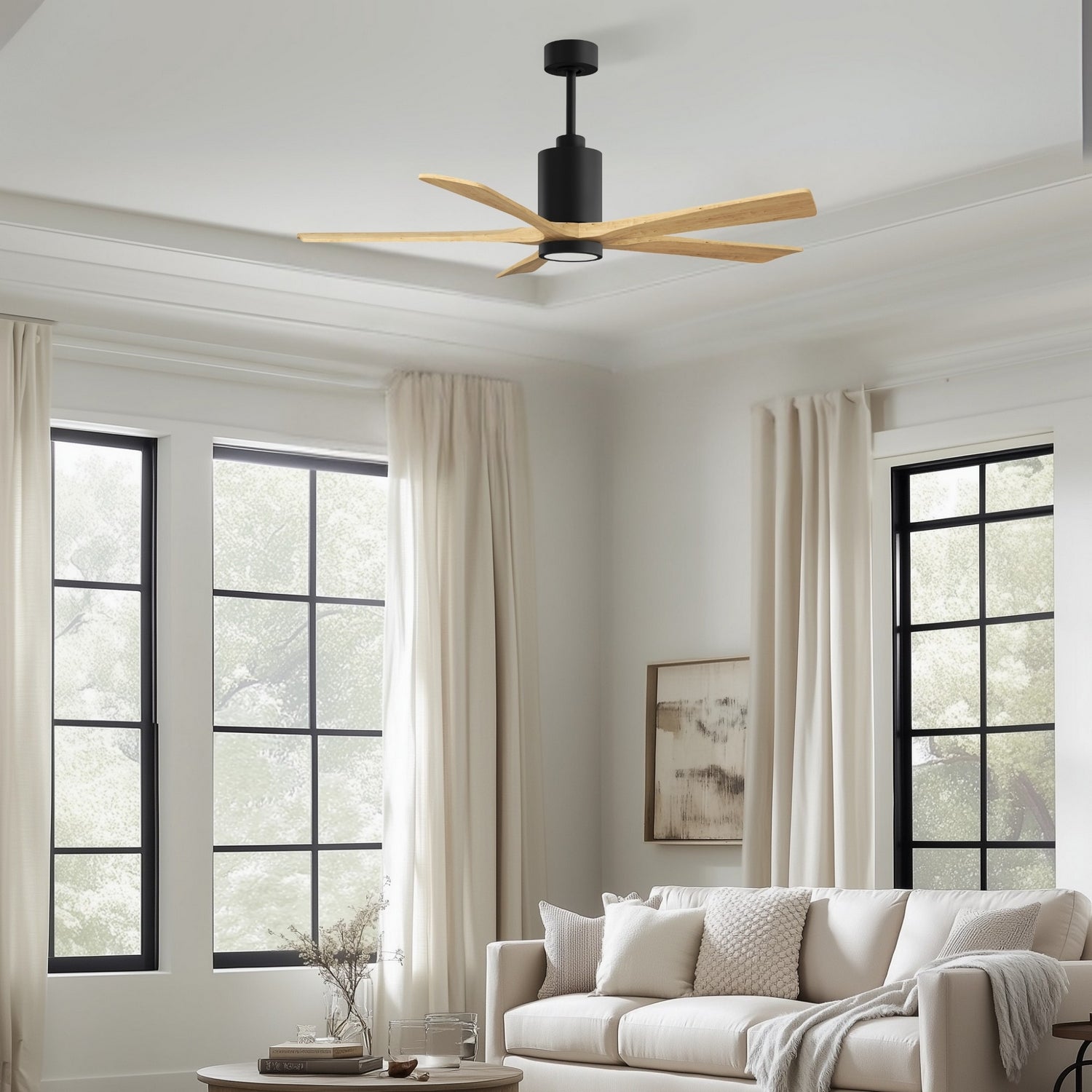 Matthews Fan Company - PA5-BK-LM-60 - 60" Ceiling Fan - Patricia-5 - Matte Black