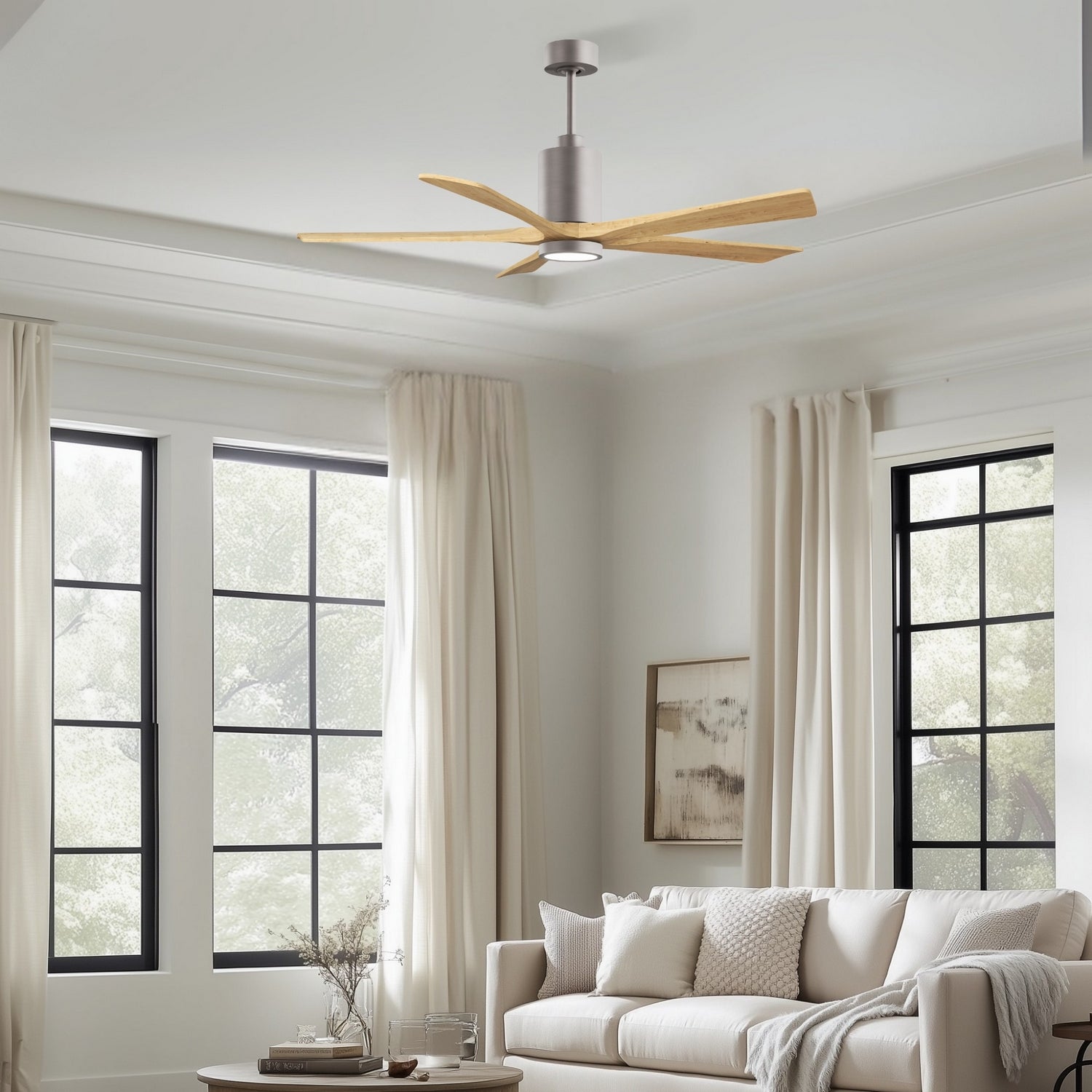 Matthews Fan Company - PA5-BN-LM-60 - 60" Ceiling Fan - Patricia-5 - Brushed Nickel