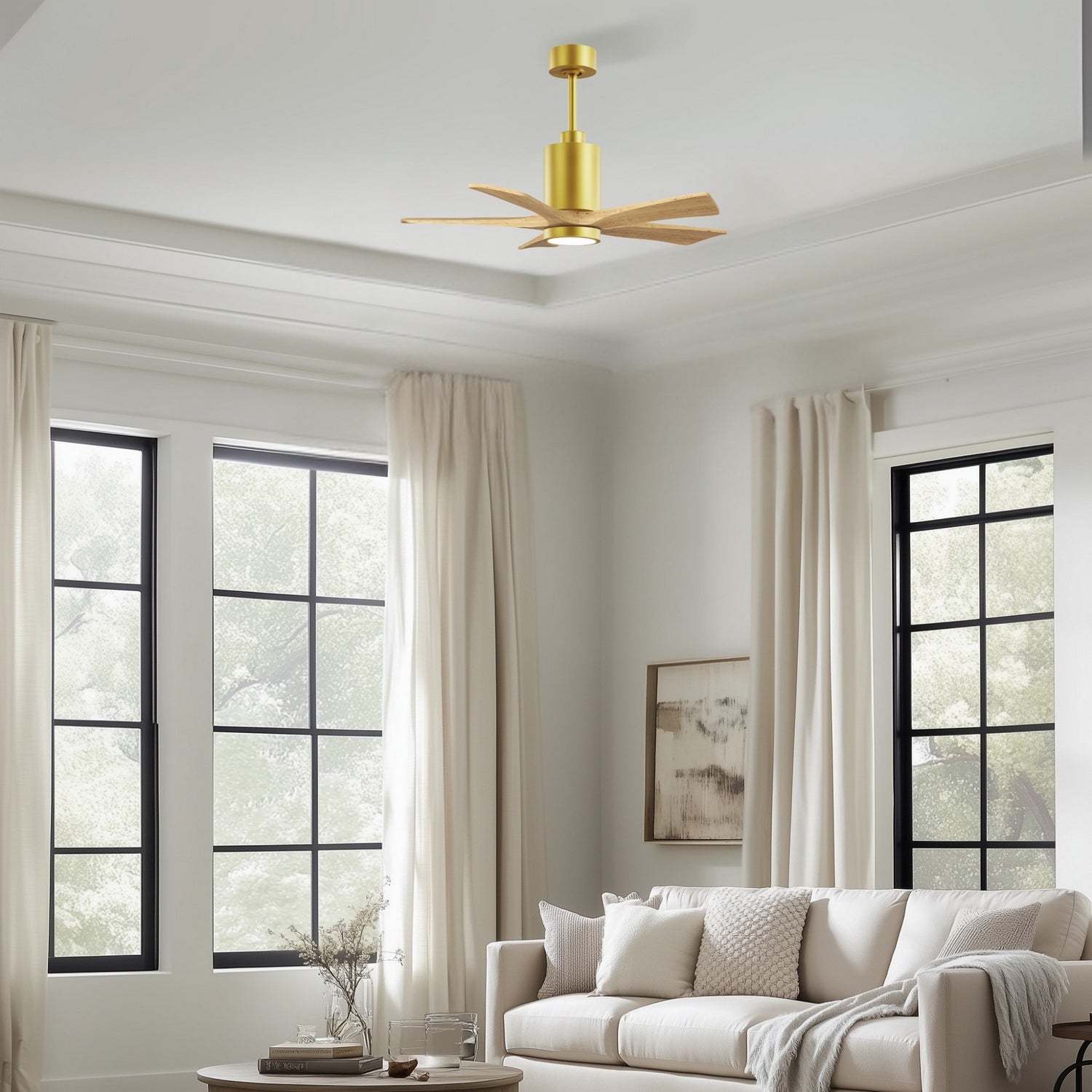 Matthews Fan Company - PA5-BRBR-LM-42 - 42" Ceiling Fan - Patricia-5 - Brushed Brass