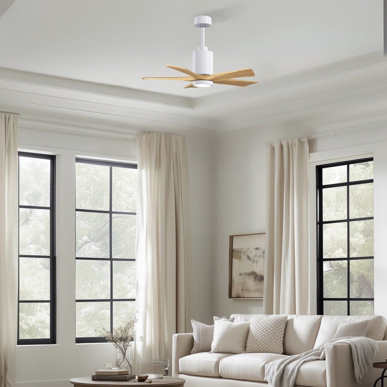 Matthews Fan Company - PA5-WH-LM-42 - 42" Ceiling Fan - Patricia-5 - Gloss White