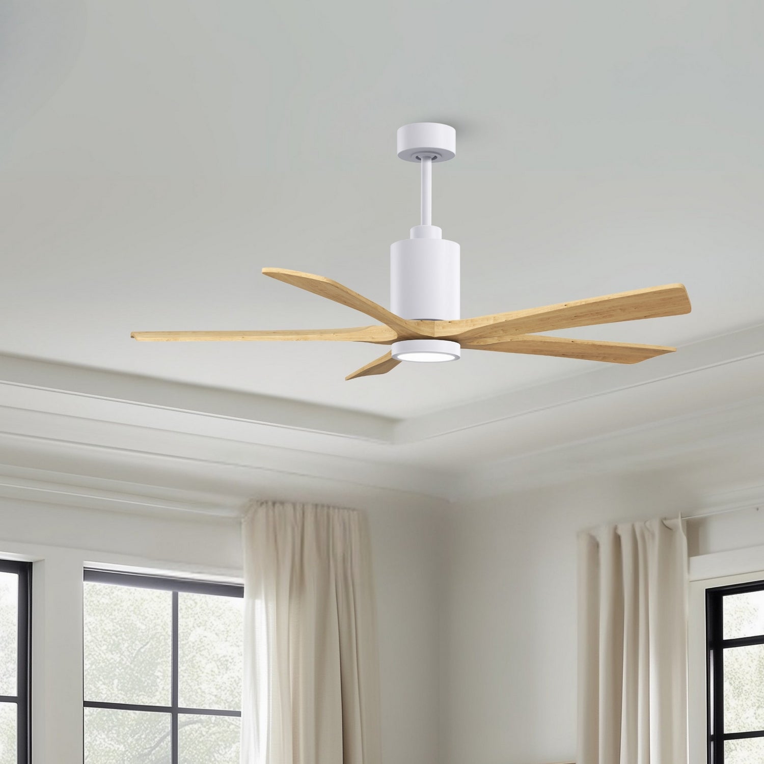 Matthews Fan Company - PA5-WH-LM-60 - 60" Ceiling Fan - Patricia-5 - Gloss White