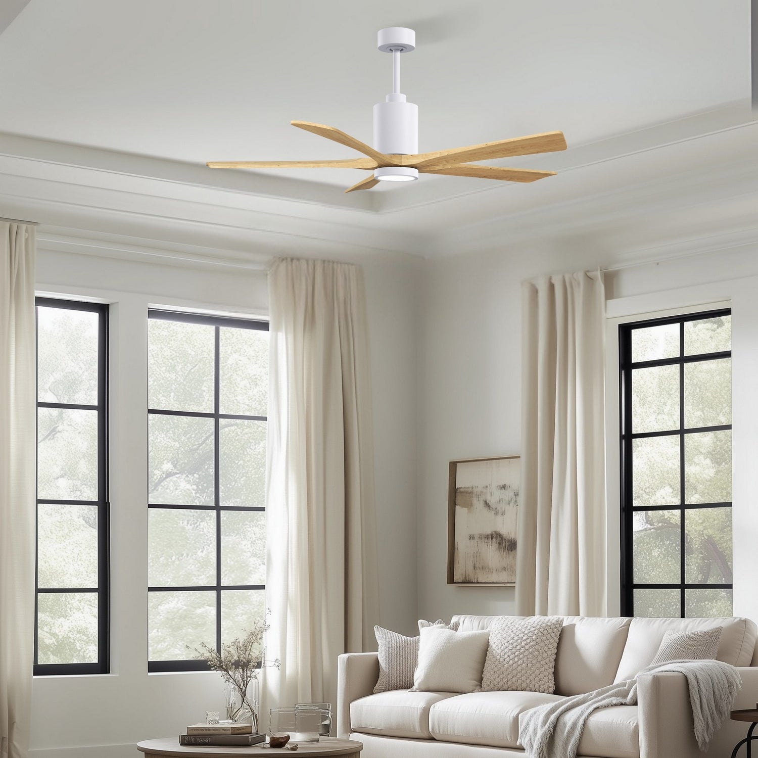 Matthews Fan Company - PA5-WH-LM-60 - 60" Ceiling Fan - Patricia-5 - Gloss White