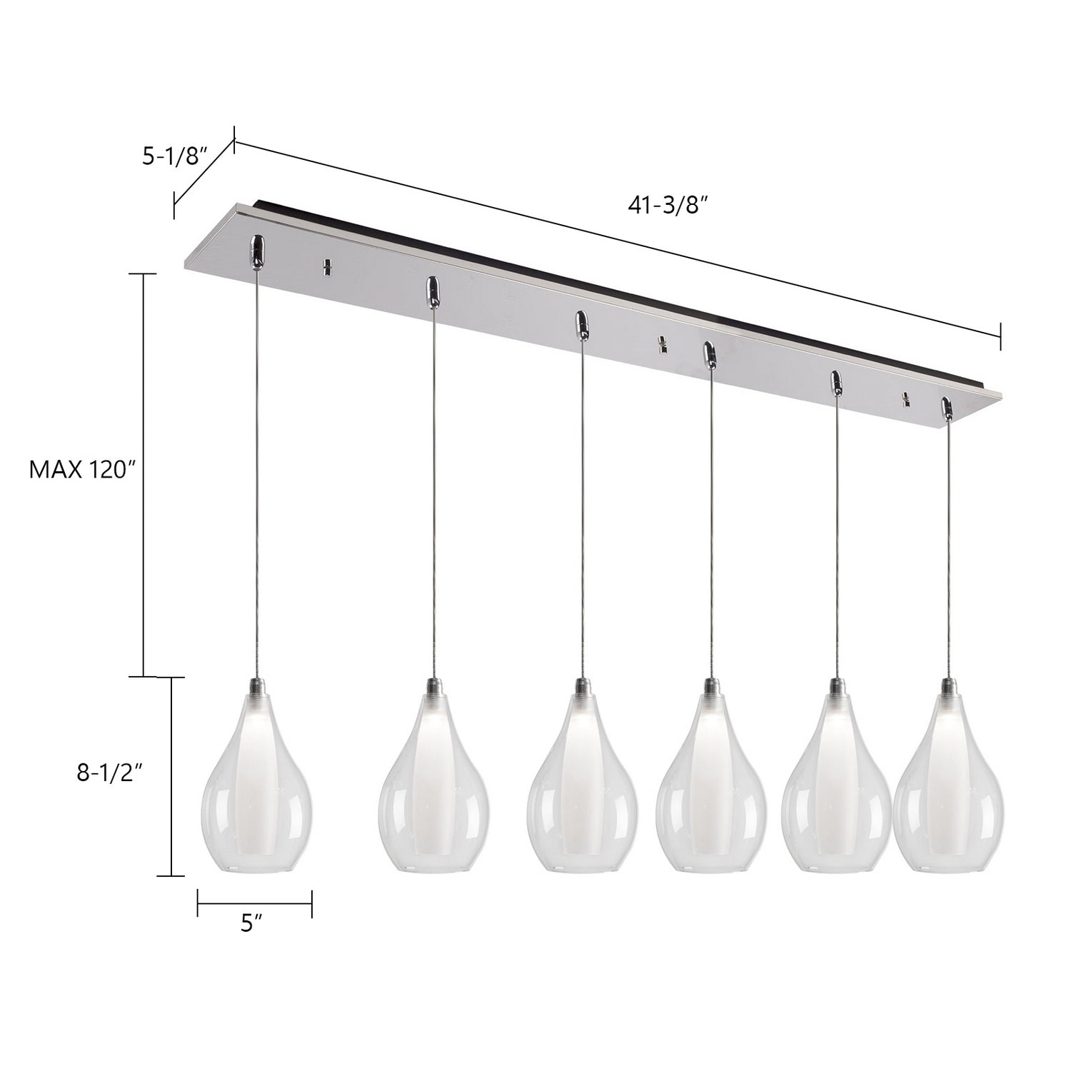 Kuzco Lighting - MP3005CH-06 - LED Pendant - Victoria - Chrome