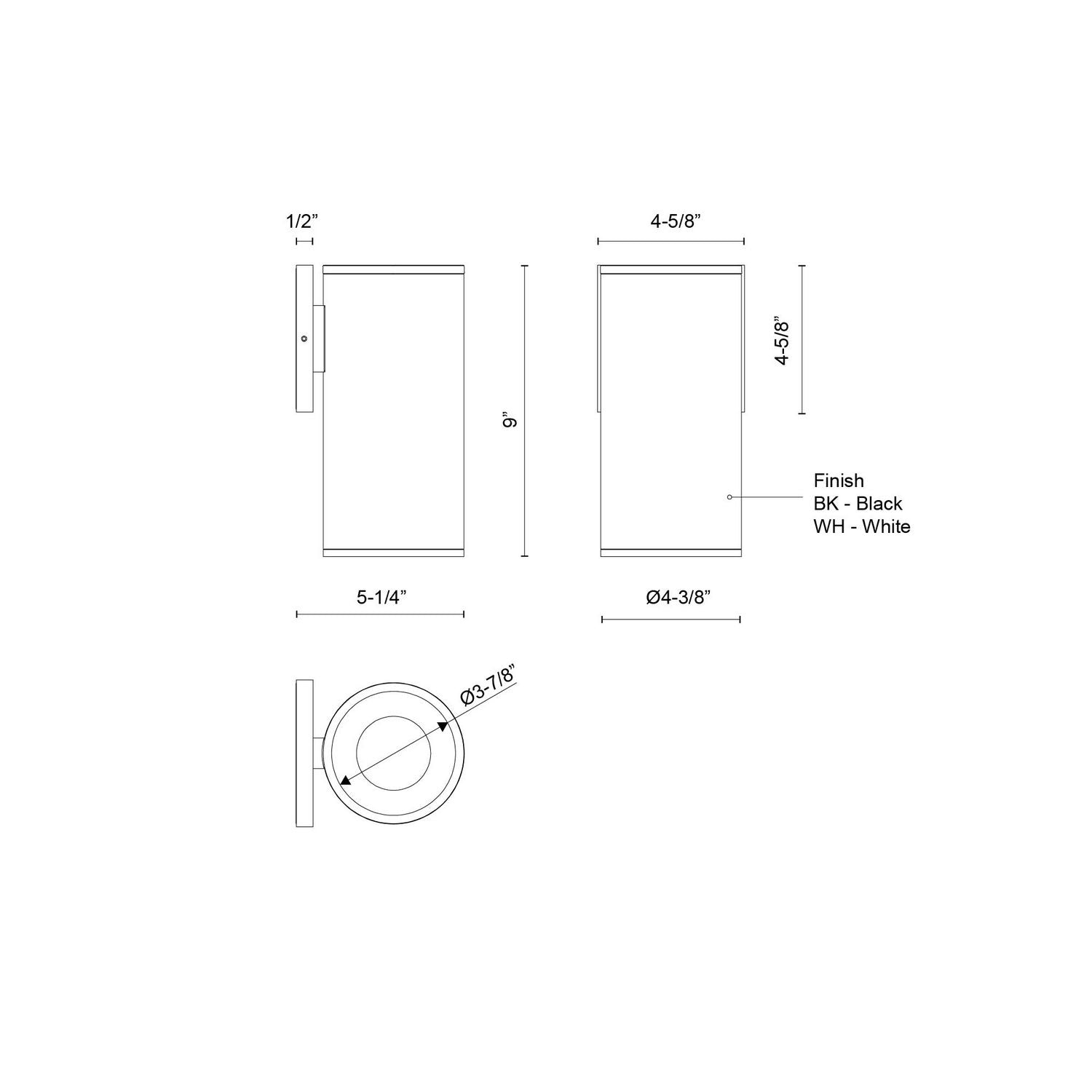 Kuzco Lighting - LD4-WS09W20-3036-BK-UNV-010 - LED Outdoor Wall Sconce - Lorna - Black