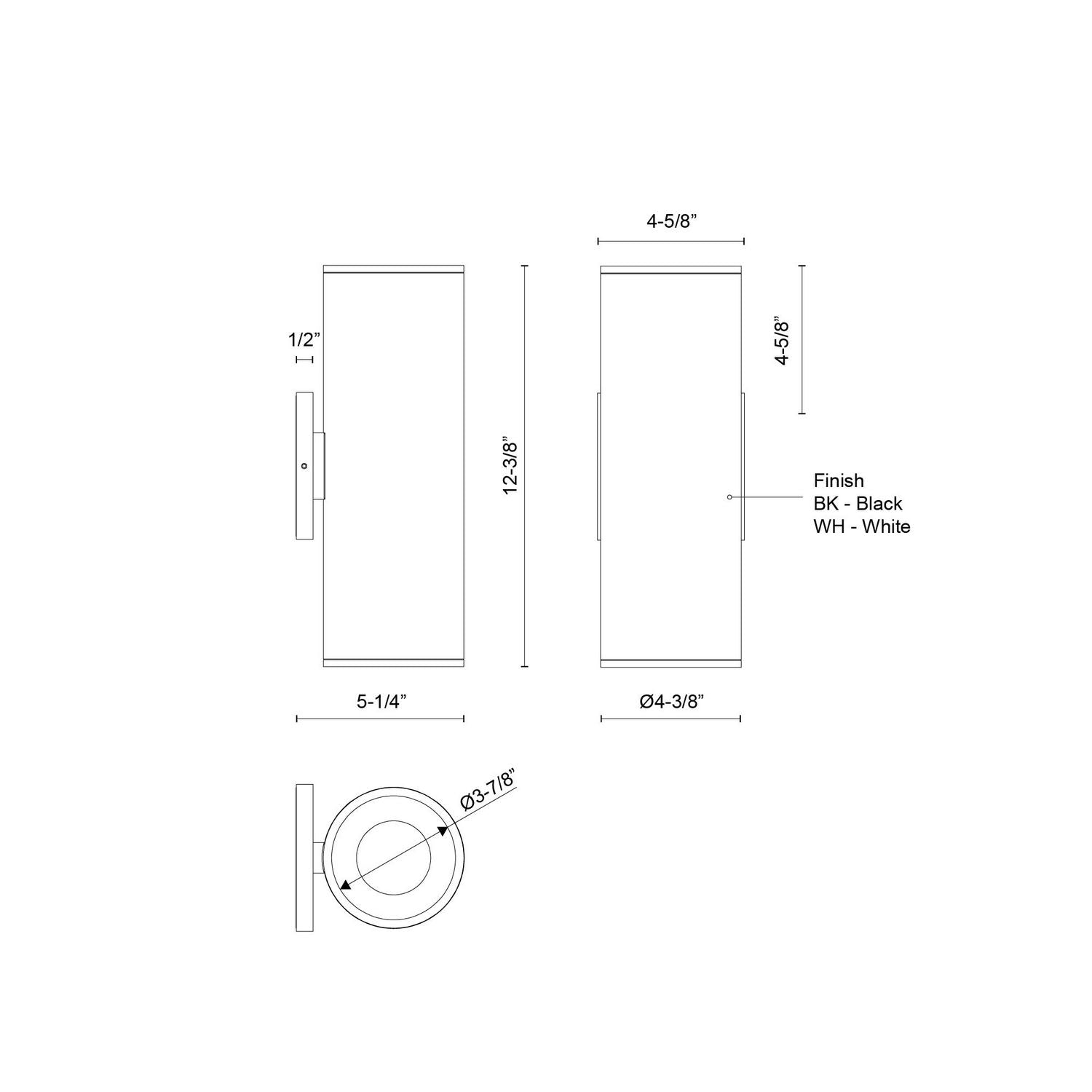 Kuzco Lighting - LD4-UD12W36-3036-BK-UNV-010 - LED Wall Sconce - Lorna - Black