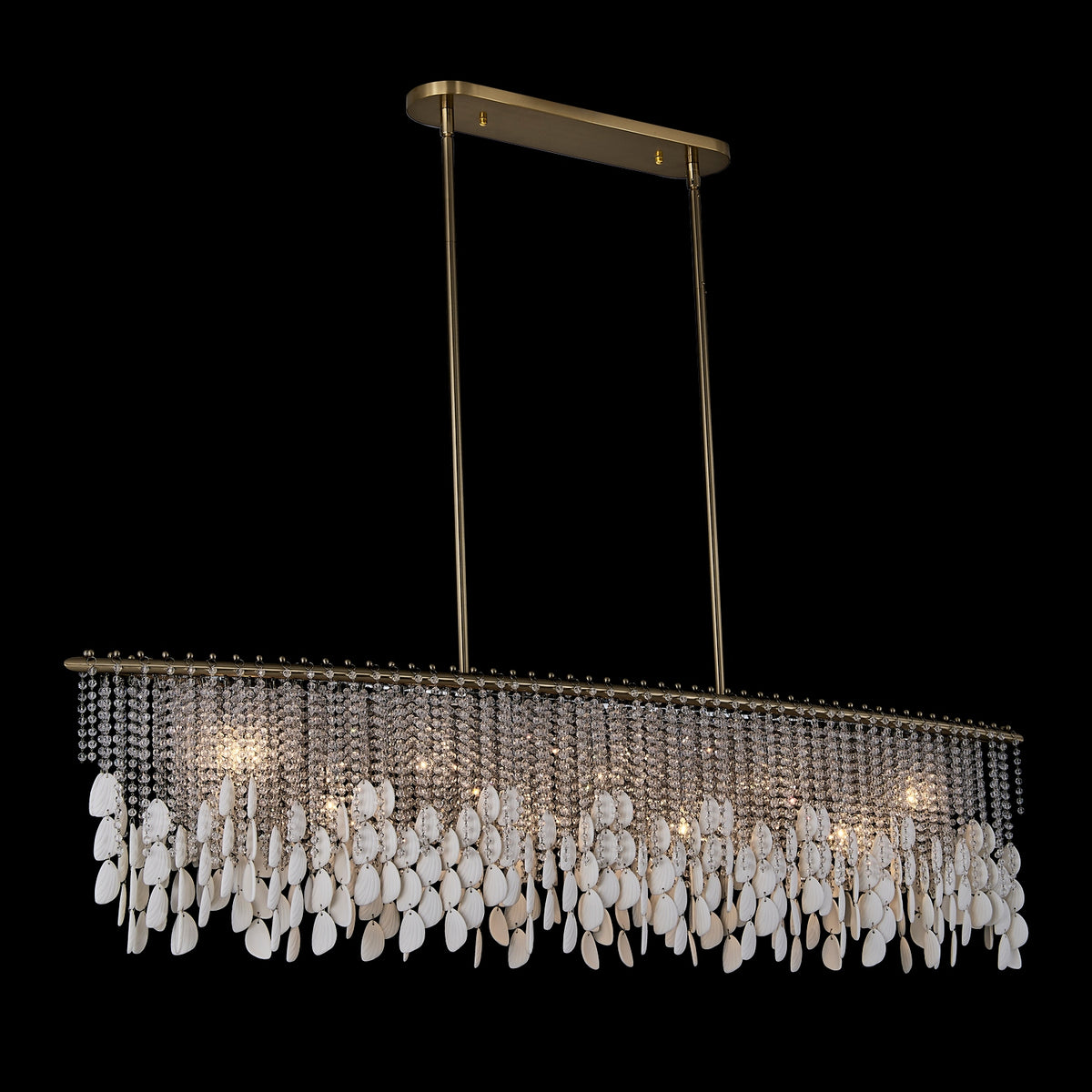 Allegri - 047361-038-FR001 - Nine Light Linear Pendant - Farfalle - Brushed Champagne Gold