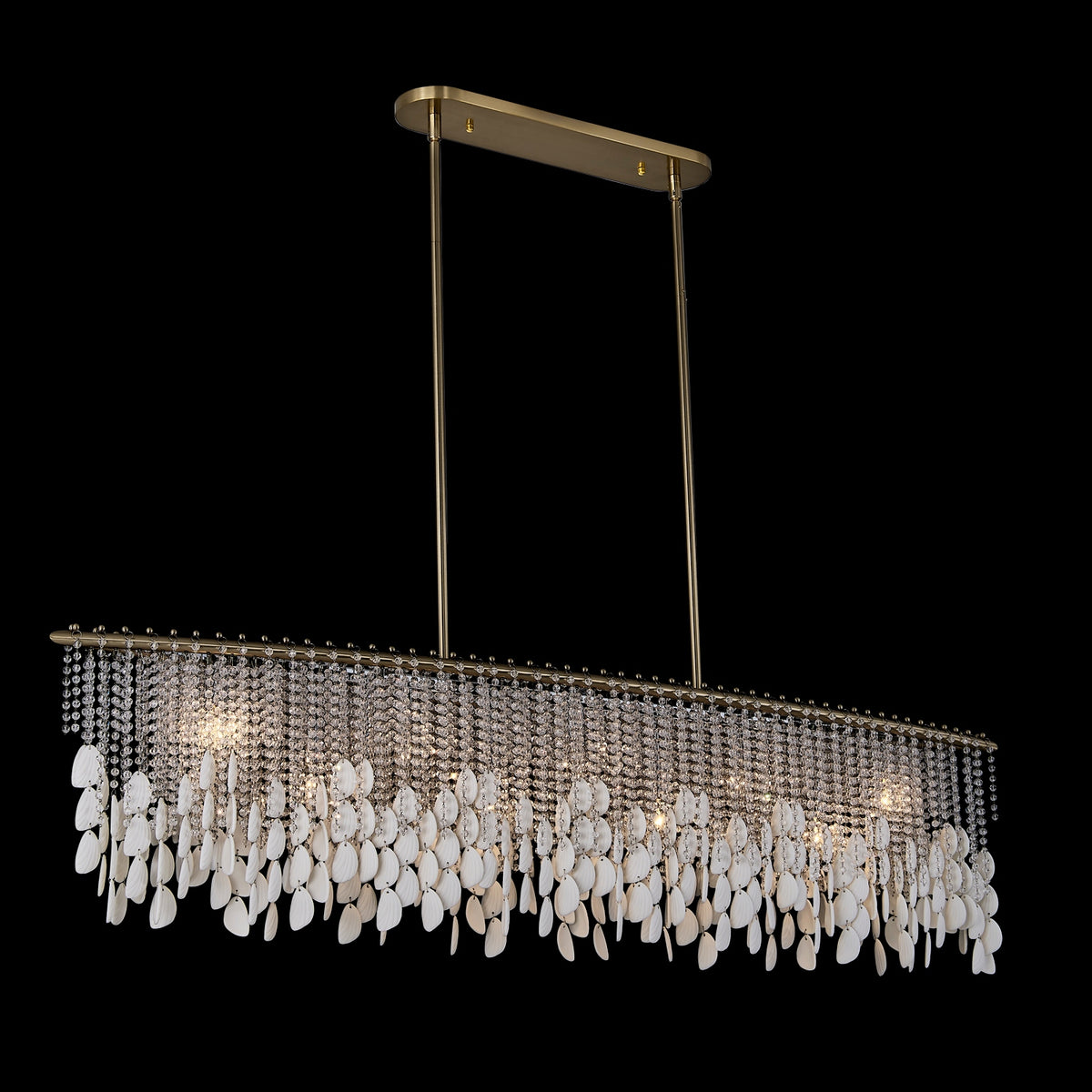 Allegri - 047361-038-FR001 - Nine Light Linear Pendant - Farfalle - Brushed Champagne Gold