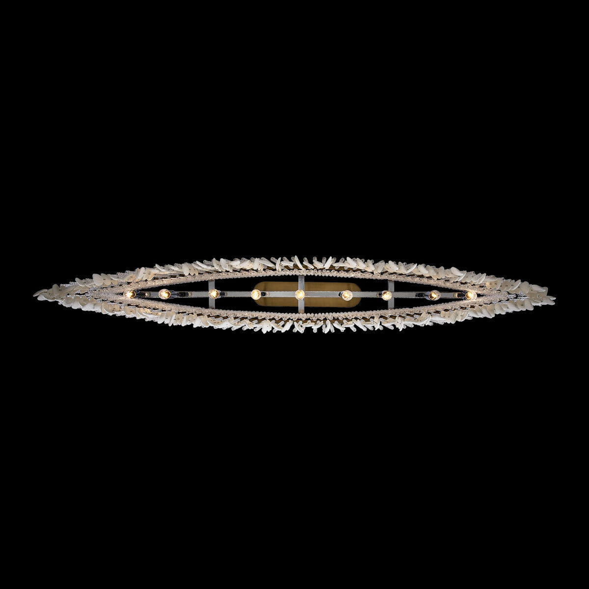 Allegri - 047361-038-FR001 - Nine Light Linear Pendant - Farfalle - Brushed Champagne Gold
