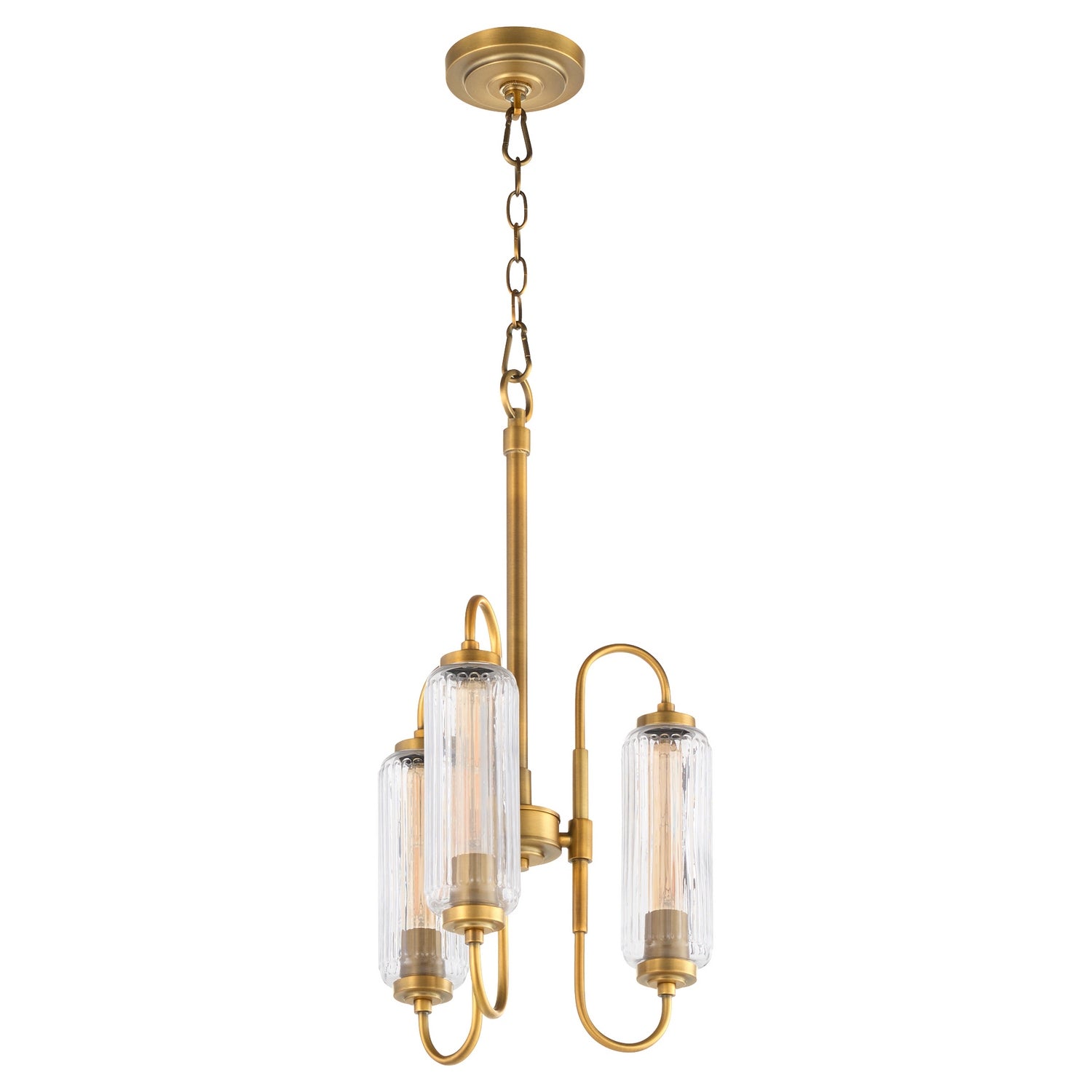 Quorum - 8015-3-47 - Three Light Pendant - Whitmire - Brushed Brass