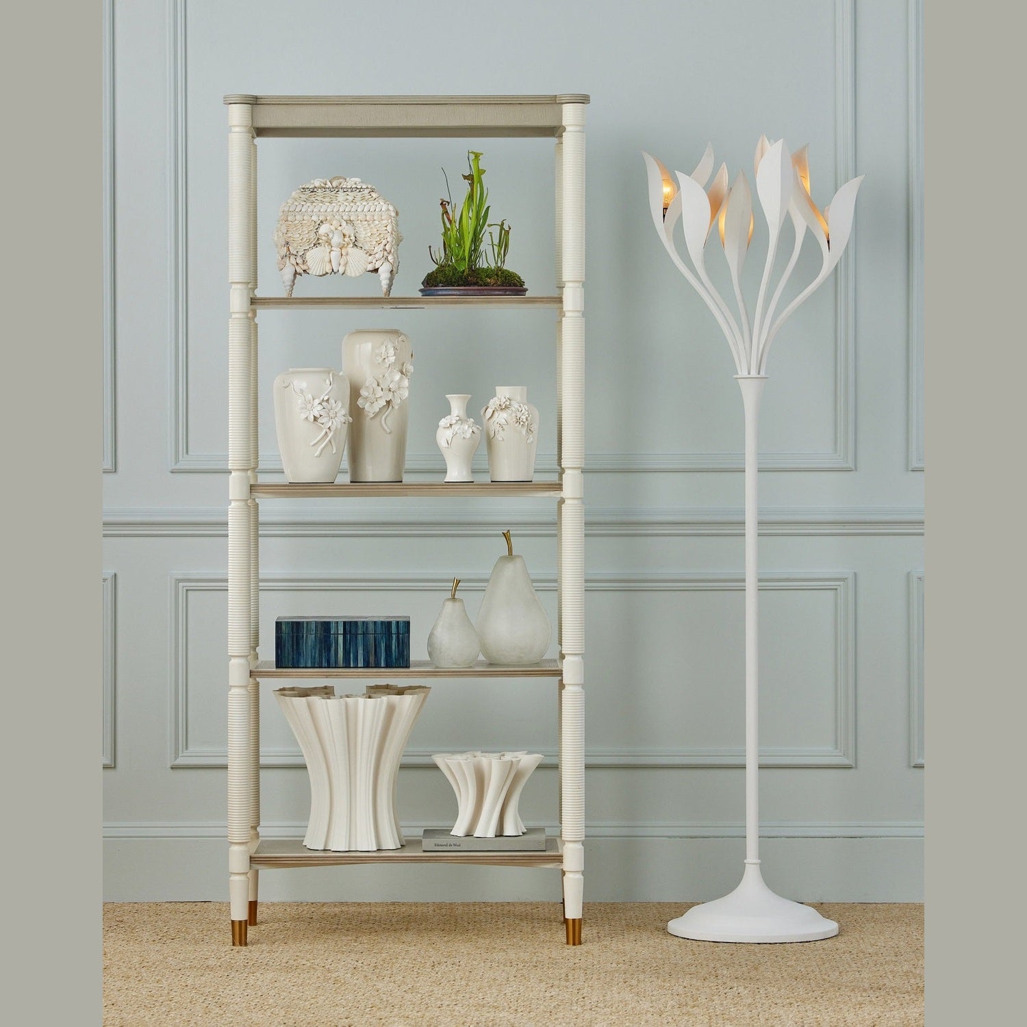 Currey and Company - 1200-0984 - Vase - Flower - White