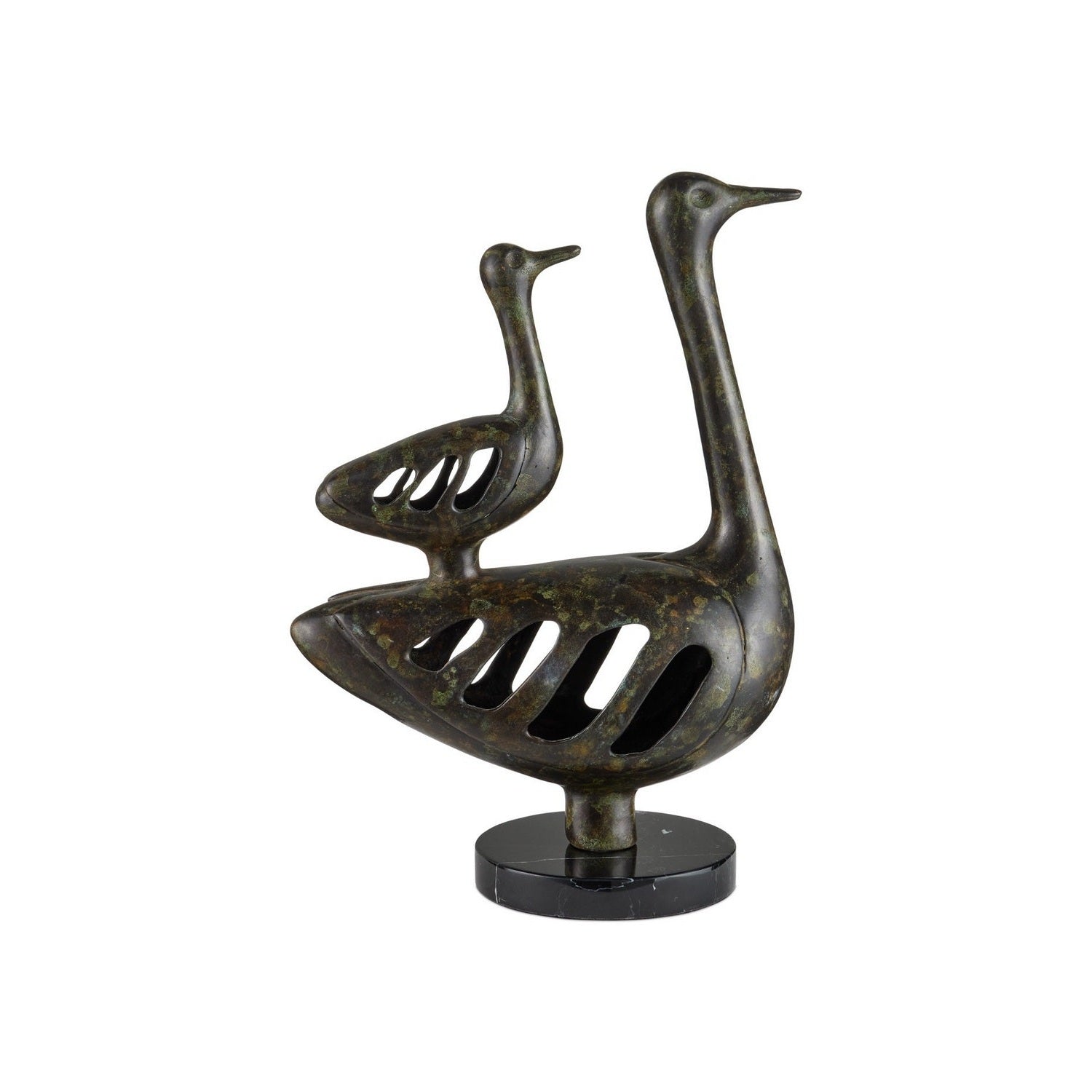 Currey and Company - 1200-1057 - Sculpture - Duck Family - Bronze