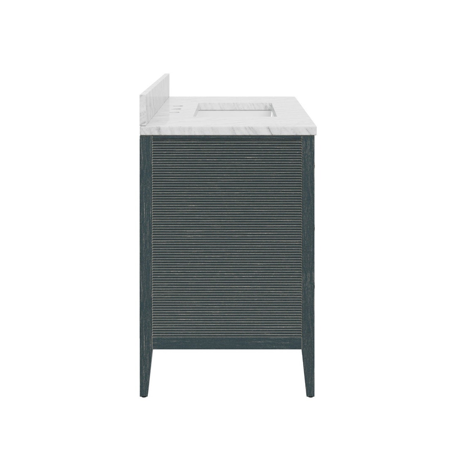 Currey and Company - 3800-0019 - Vanity with Rectangular Undermount Sink - Santos - Vintage Navy/Natural/White/Brushed Brass/Polished Nickel