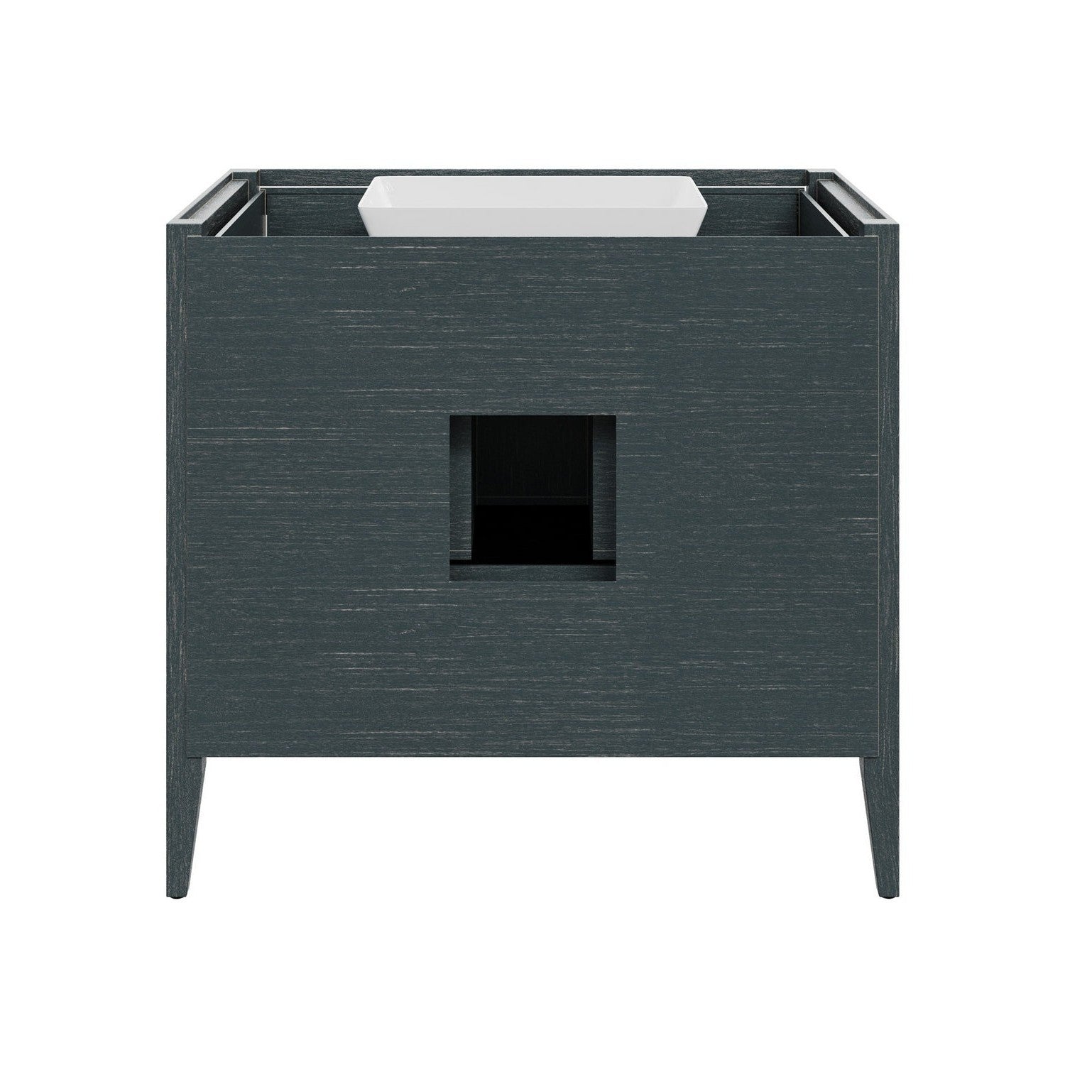 Currey and Company - 3800-0019 - Vanity with Rectangular Undermount Sink - Santos - Vintage Navy/Natural/White/Brushed Brass/Polished Nickel