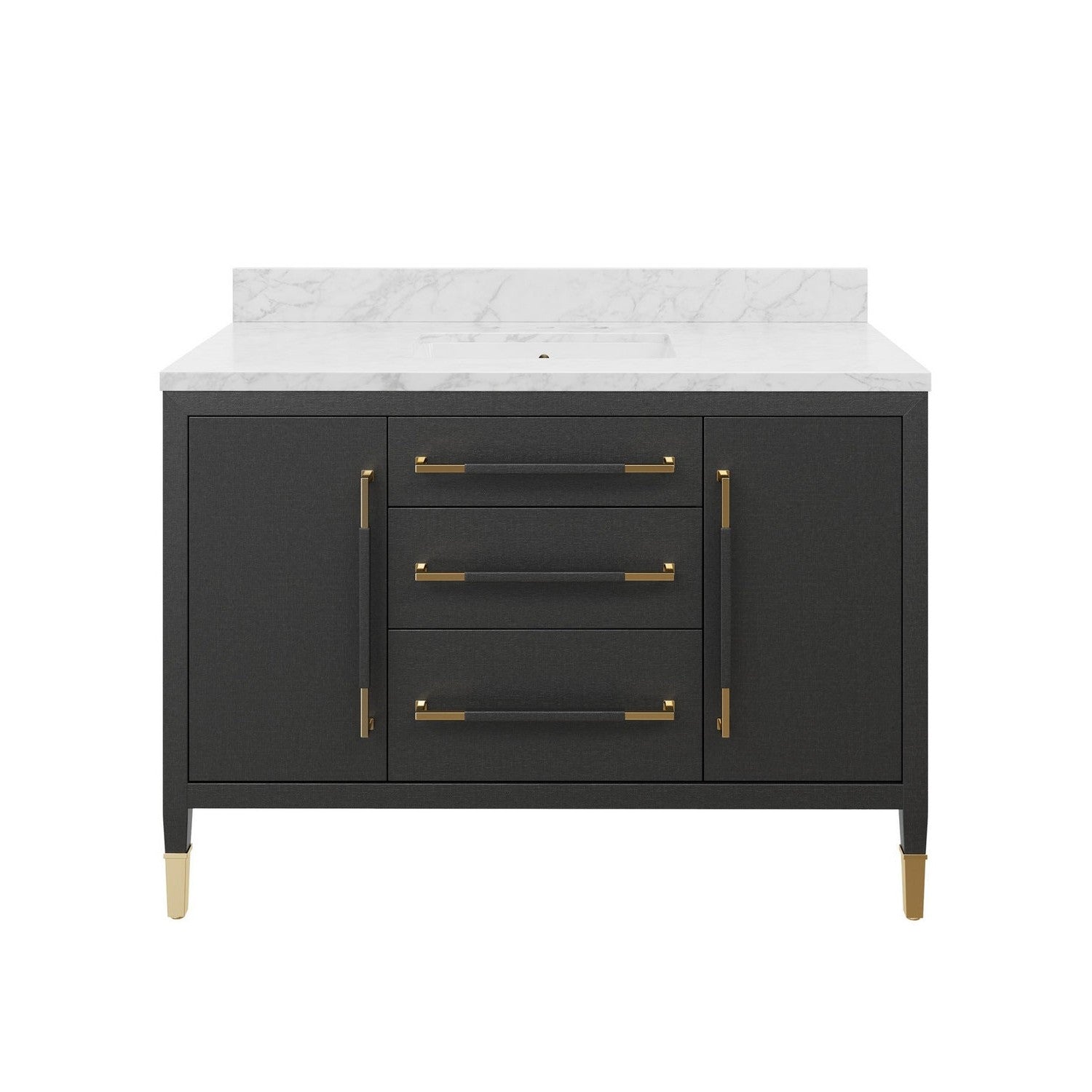 Currey and Company - 3800-0020 - Vanity with Rectangular Undermount Sink - Verona - Black/Natural/White/Champagne