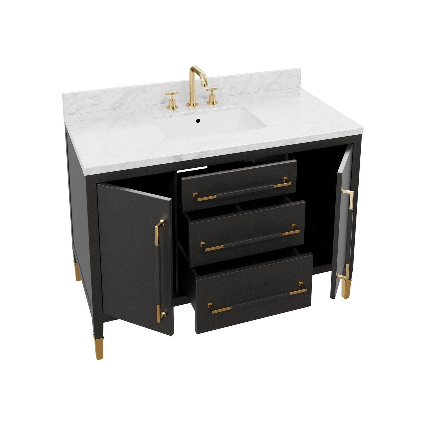 Currey and Company - 3800-0020 - Vanity with Rectangular Undermount Sink - Verona - Black/Natural/White/Champagne
