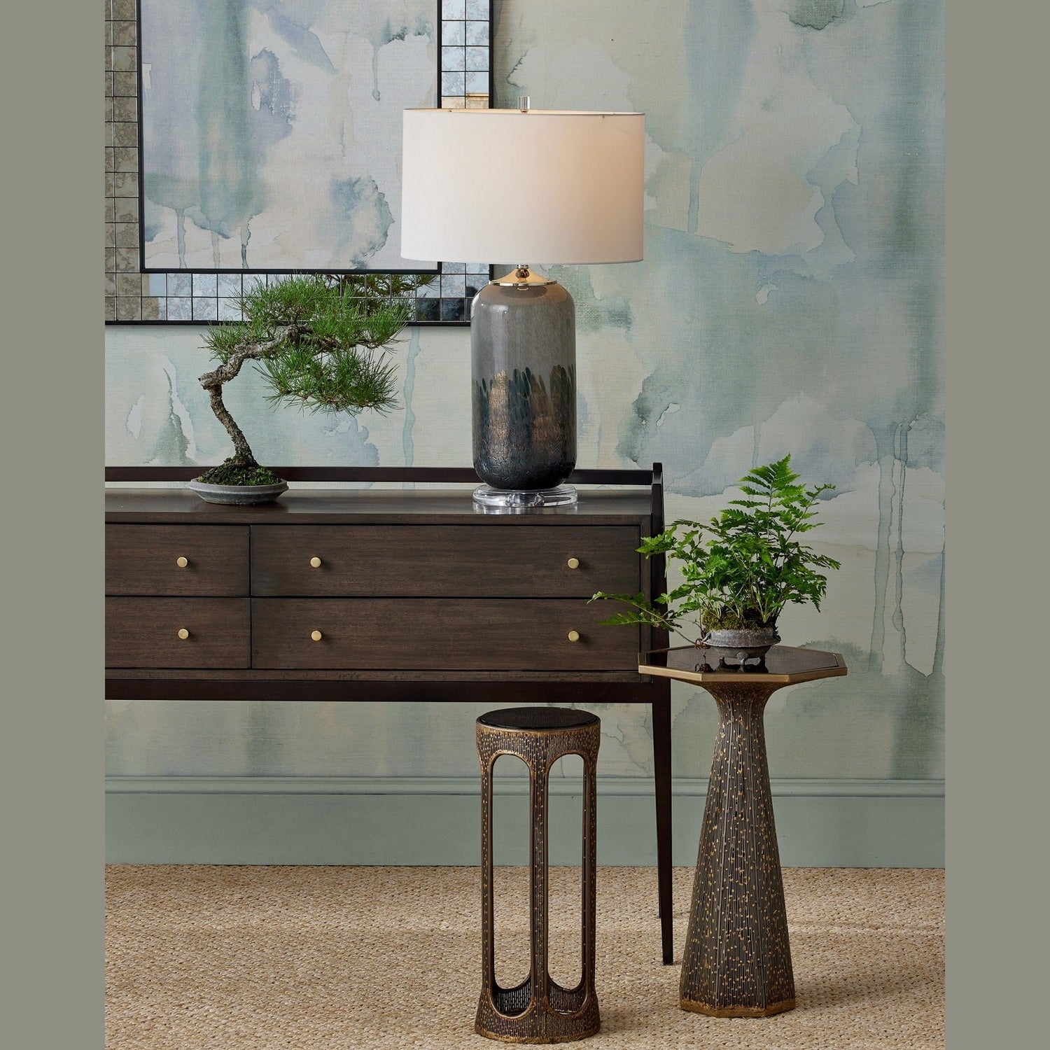 Currey and Company - 4000-0251 - Accent Table - Capella - Coffee Bronze/Smoke