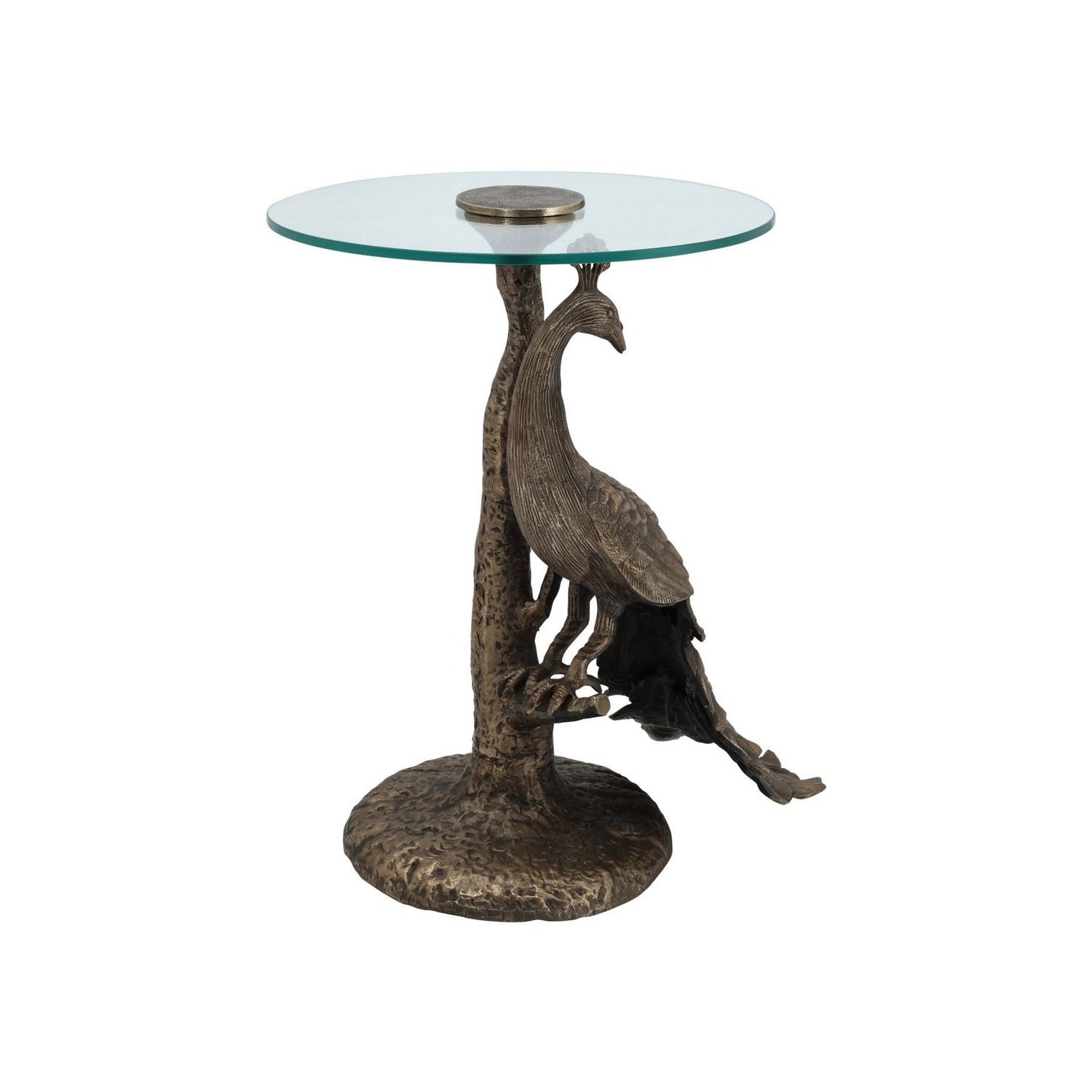 Currey and Company - 4000-0255 - Accent Table - Paonne - Antique Gold/Clear