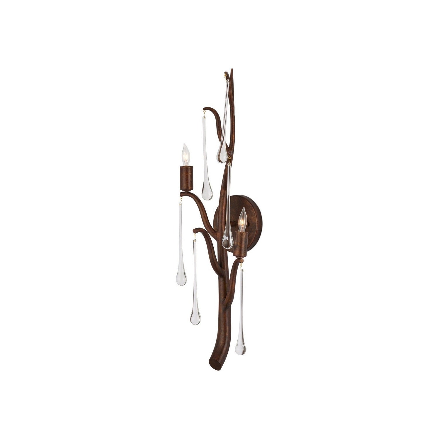 Currey and Company - 5000-0291 - Two Light Wall Sconce - Morning Grove - Rhine Gold/Clear